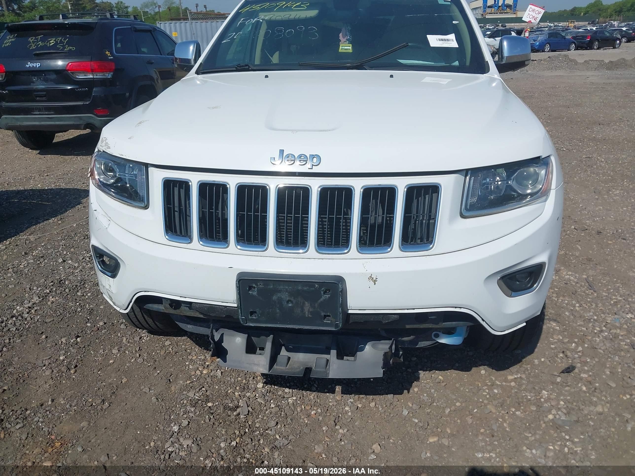 2014 Jeep Grand Cherokee Limited White vin: 1C4RJFBG4EC356717