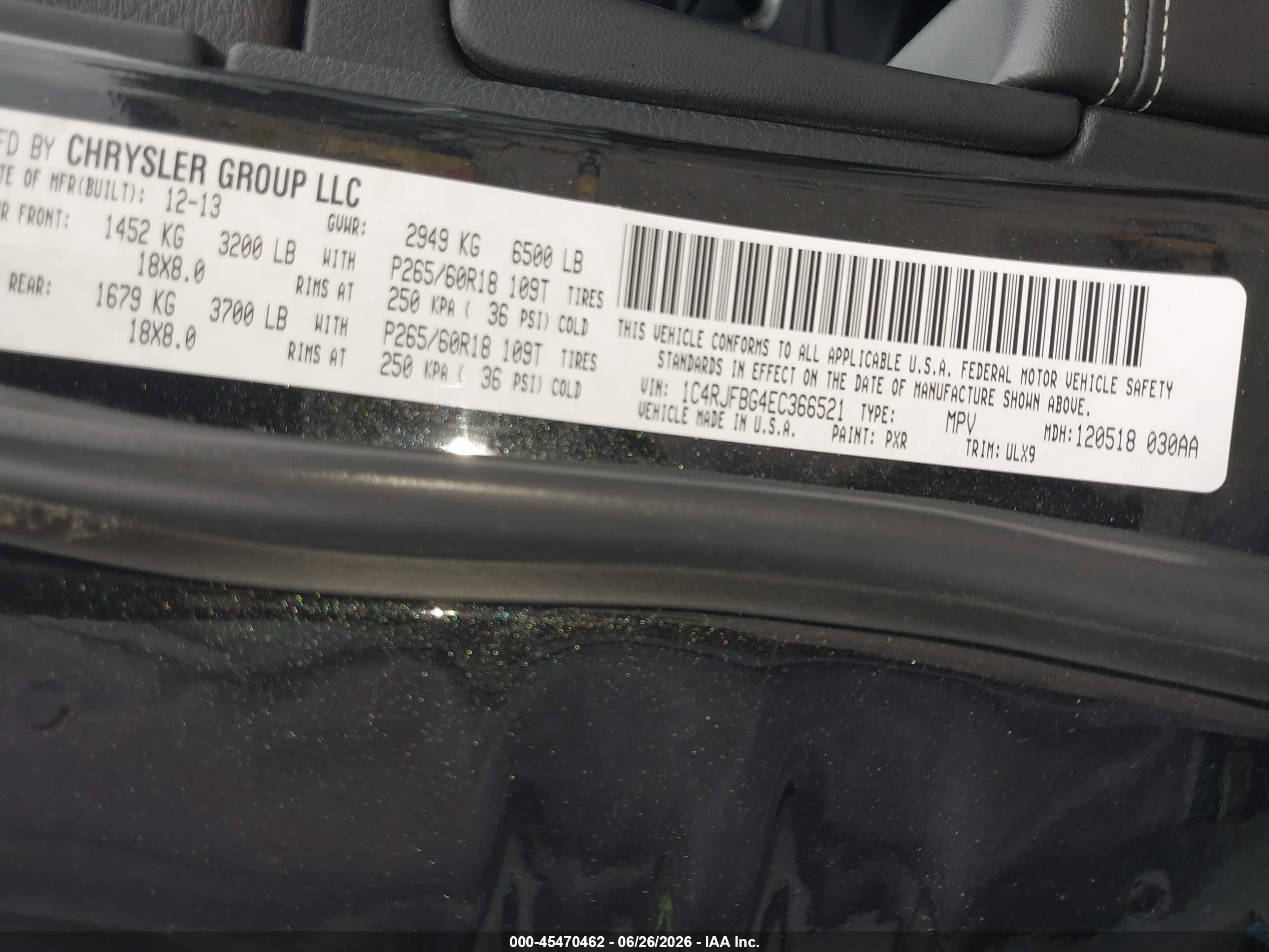 2014 Jeep Grand Cherokee Limited Черный vin: 1C4RJFBG4EC366521