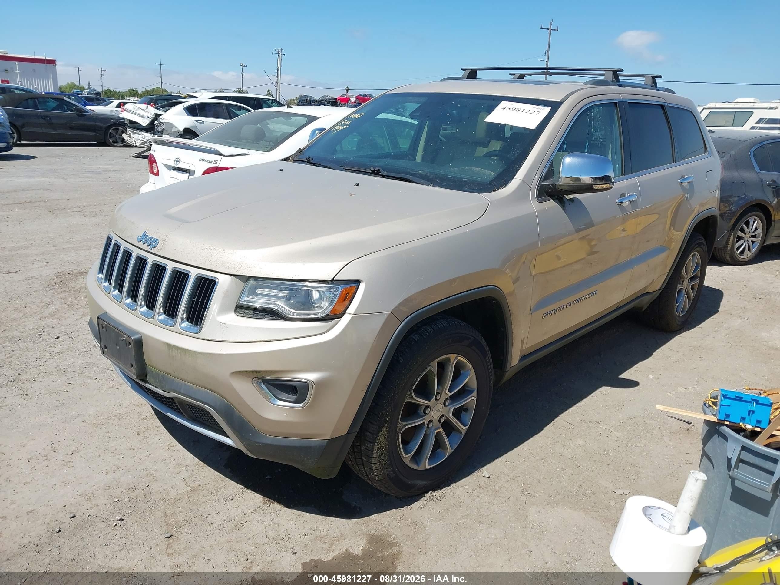 2014 Jeep Grand Cherokee Limited Beige vin: 1C4RJFBG4EC388387