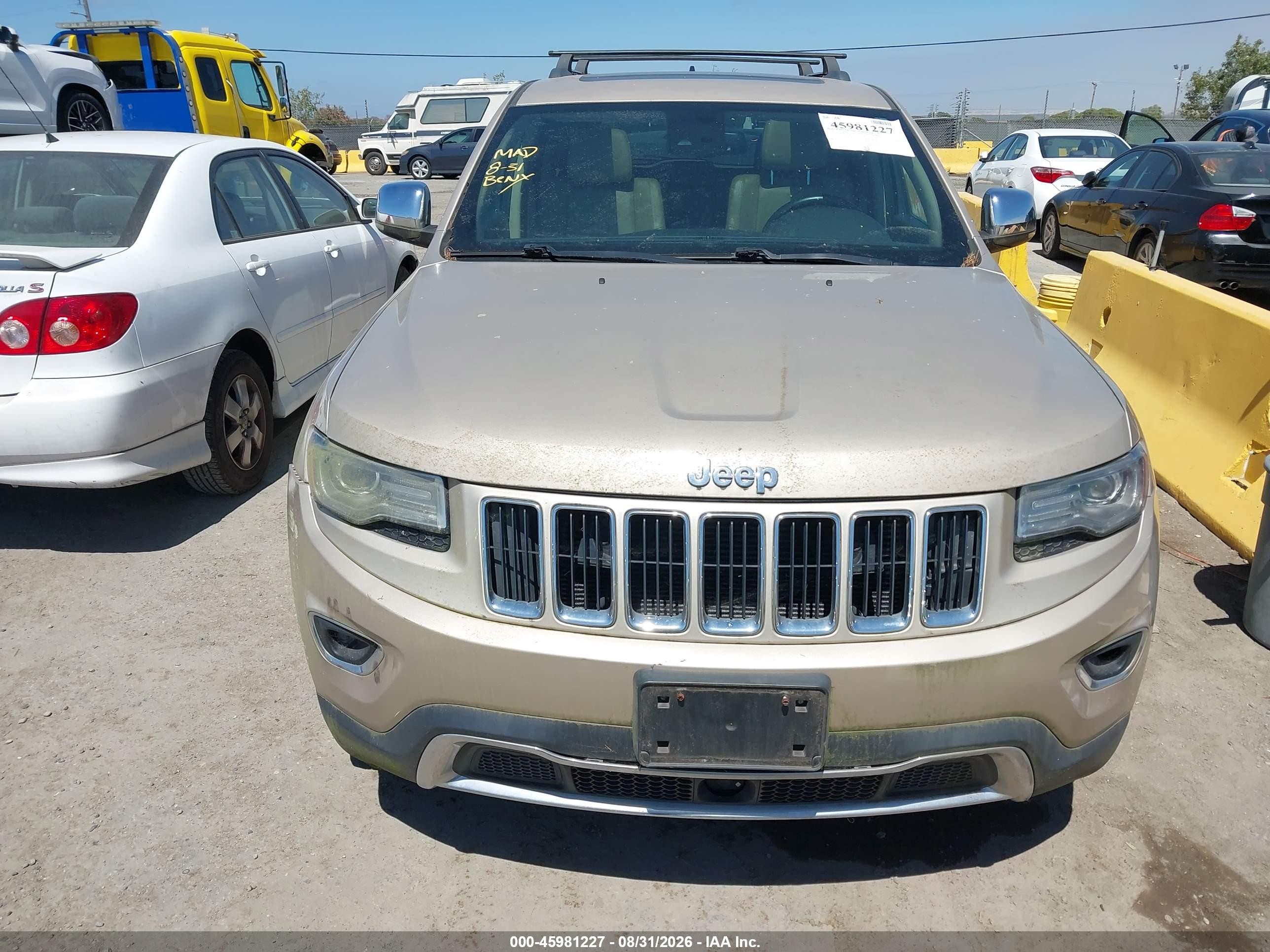 2014 Jeep Grand Cherokee Limited Beige vin: 1C4RJFBG4EC388387