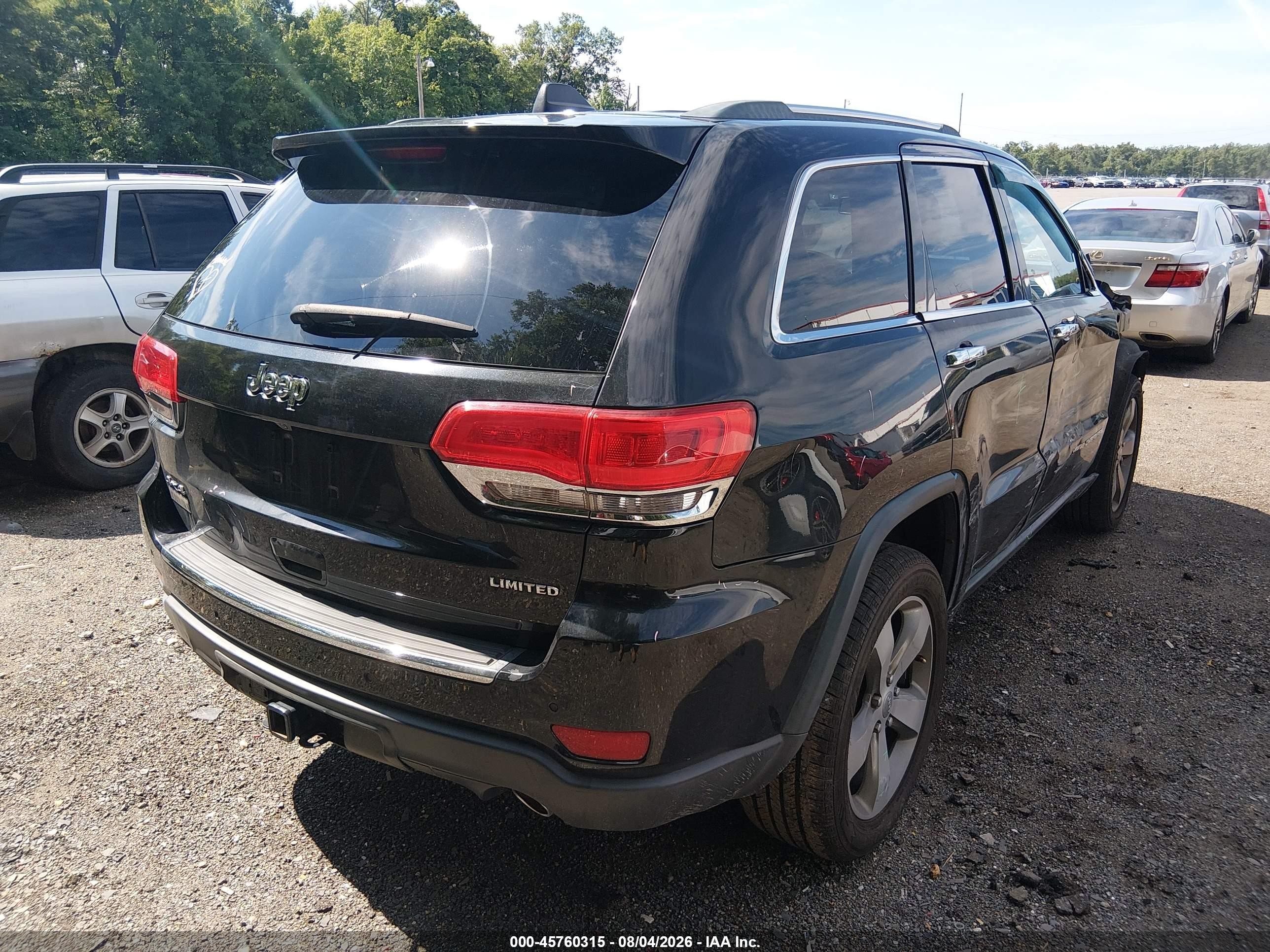 2014 Jeep Grand Cherokee Limited Black vin: 1C4RJFBG4EC457854