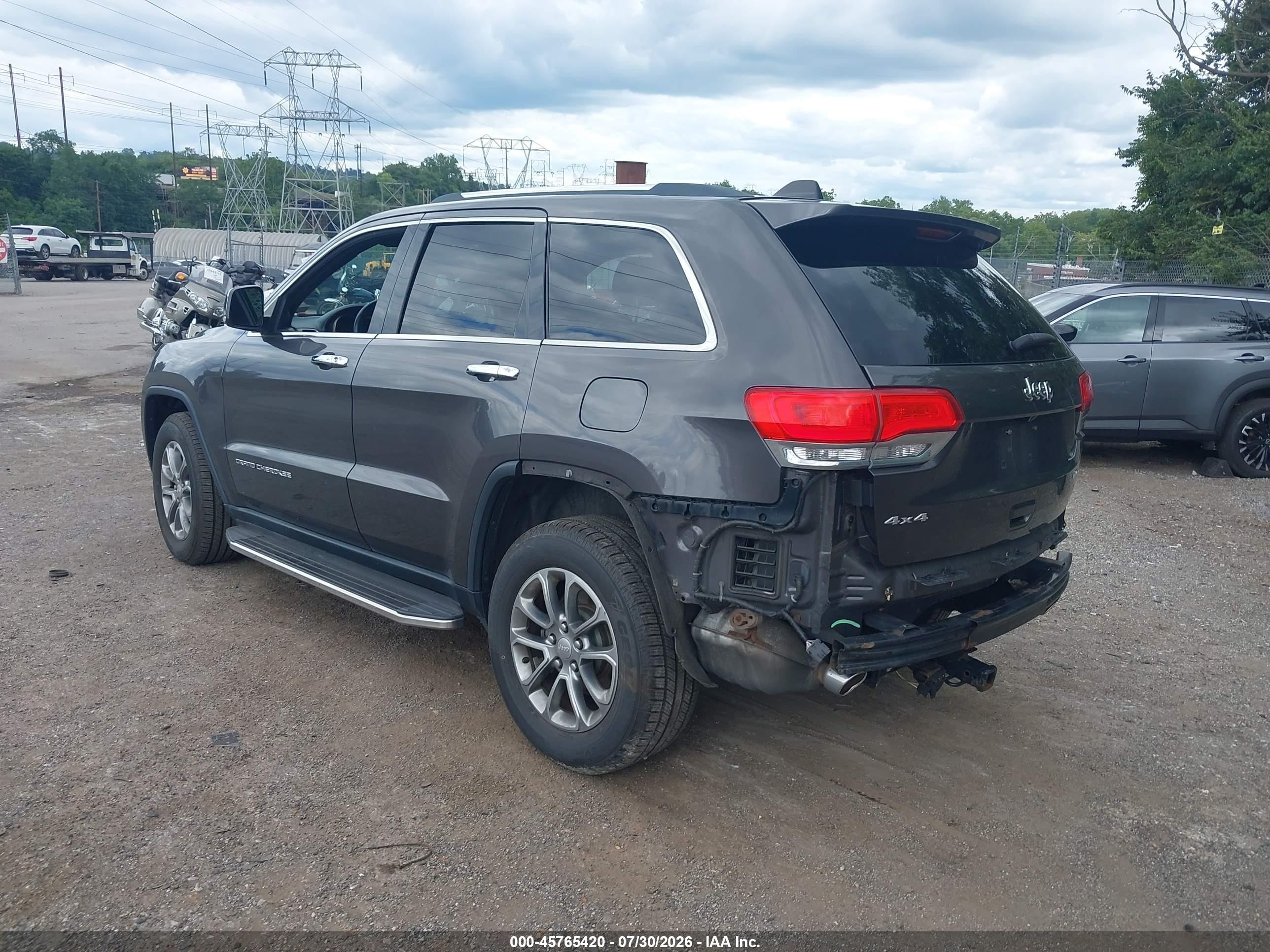 2014 Jeep Grand Cherokee Limited Серый vin: 1C4RJFBG4EC496671