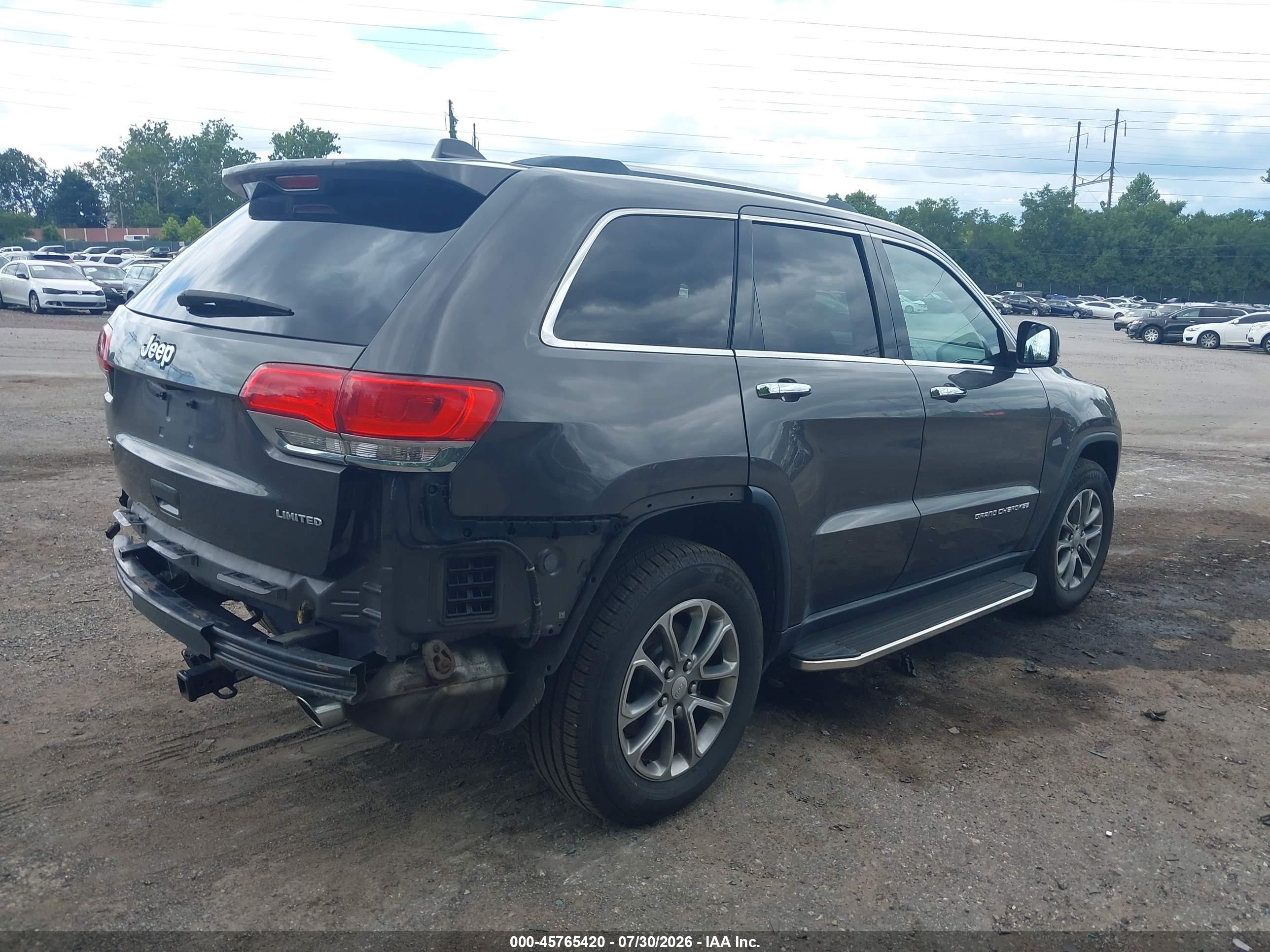 2014 Jeep Grand Cherokee Limited Серый vin: 1C4RJFBG4EC496671