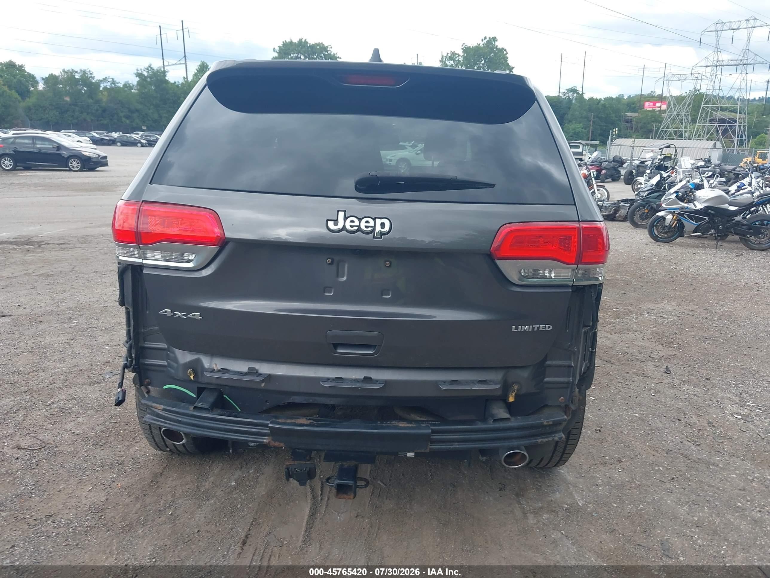 2014 Jeep Grand Cherokee Limited Серый vin: 1C4RJFBG4EC496671