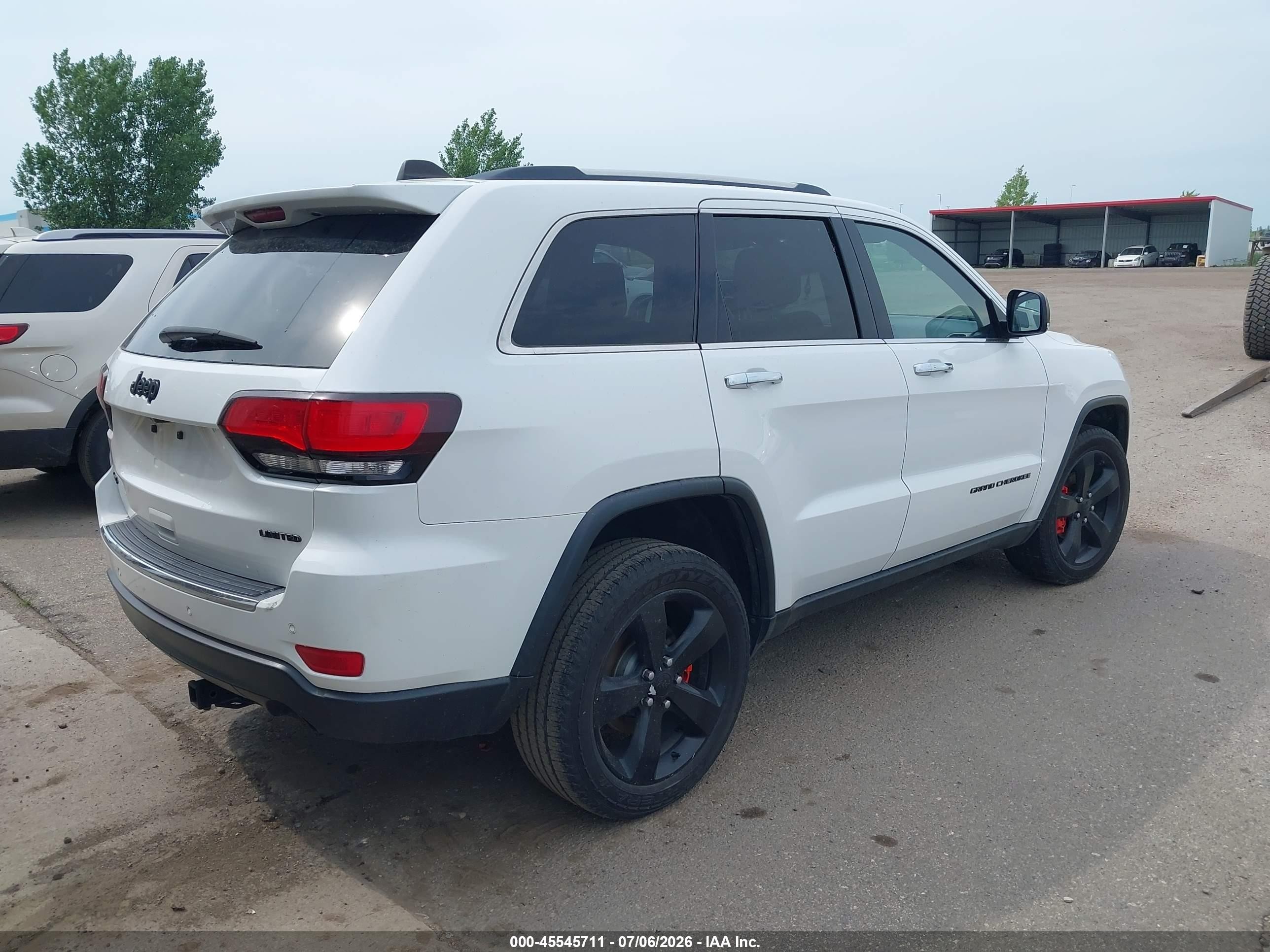 2014 Jeep Grand Cherokee Limited White vin: 1C4RJFBG4EC566962