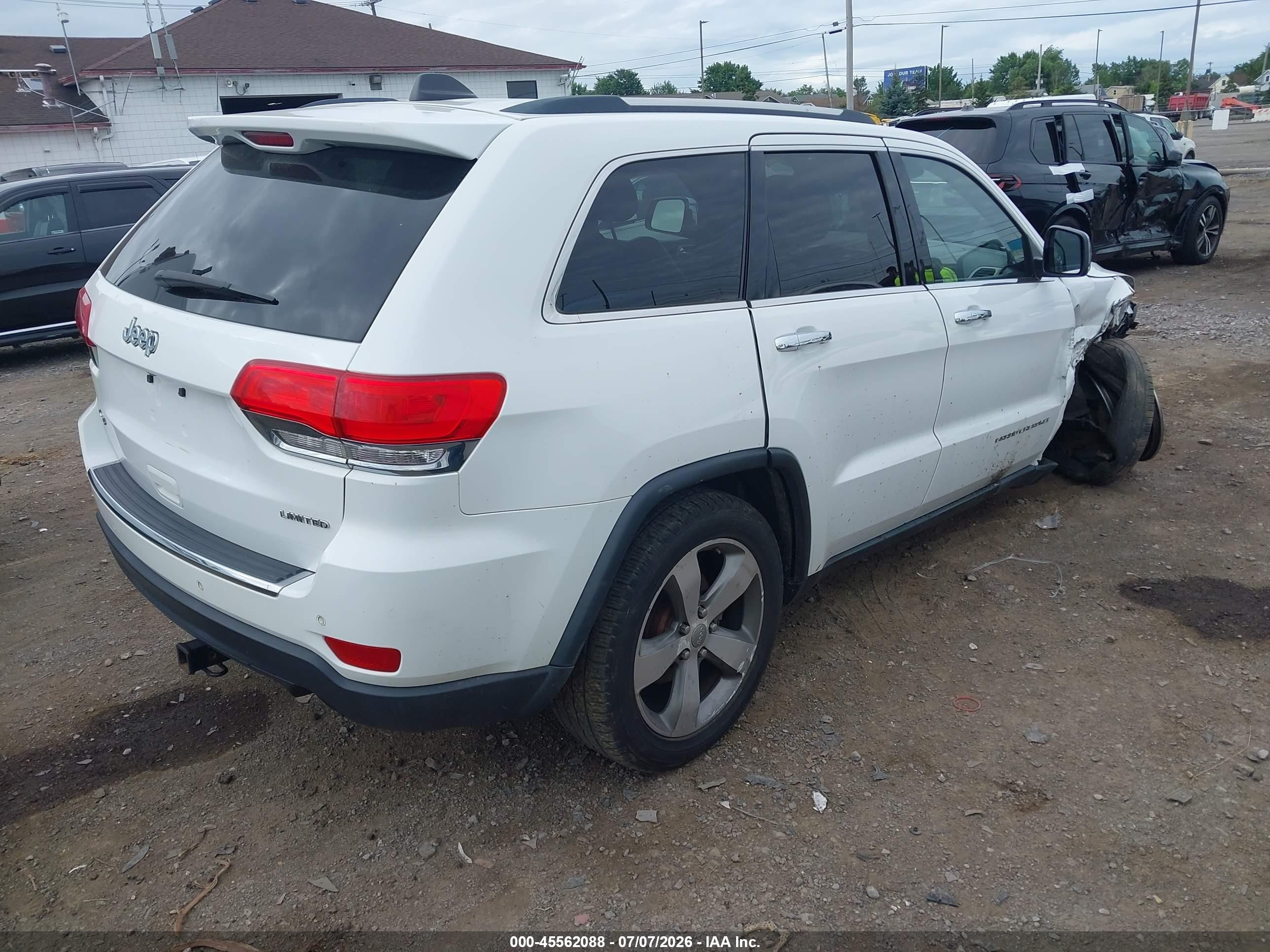 2014 Jeep Grand Cherokee Limited White vin: 1C4RJFBG4EC577671