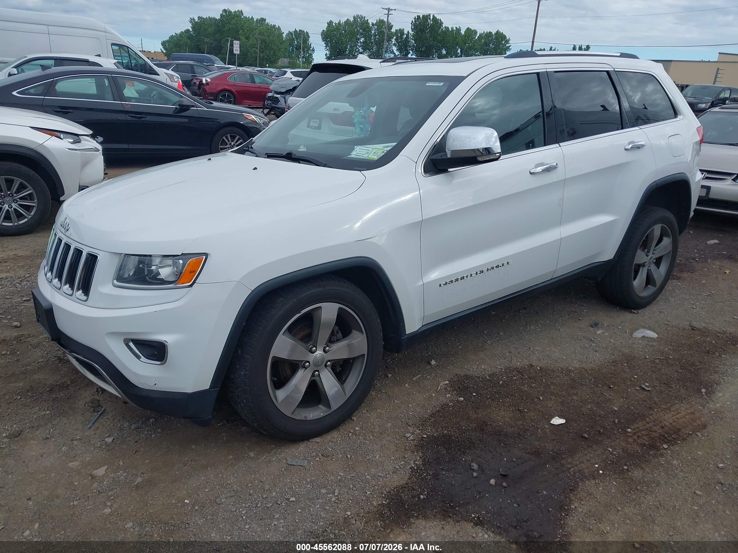 2014 Jeep Grand Cherokee Limited White vin: 1C4RJFBG4EC577671