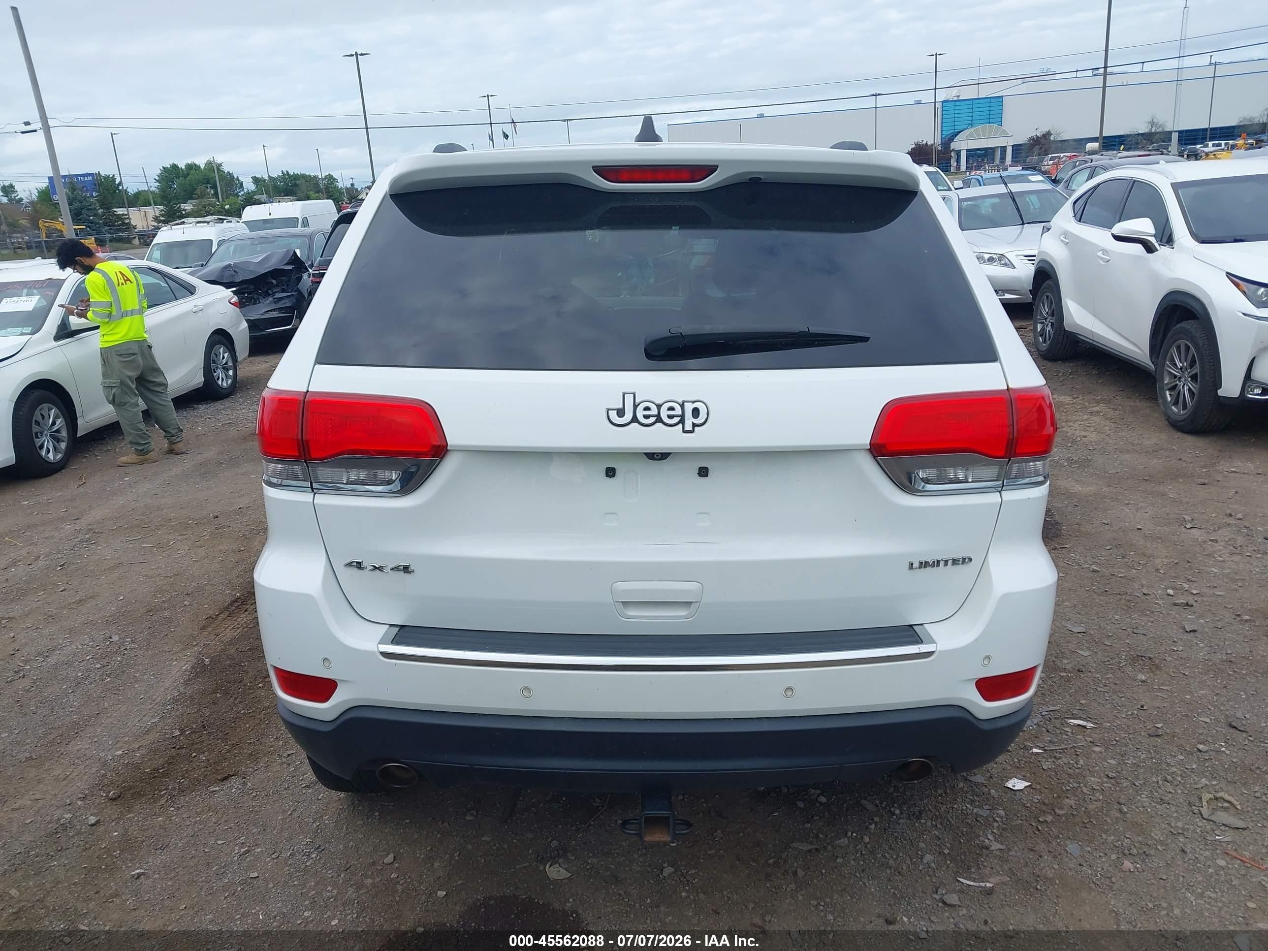 2014 Jeep Grand Cherokee Limited White vin: 1C4RJFBG4EC577671