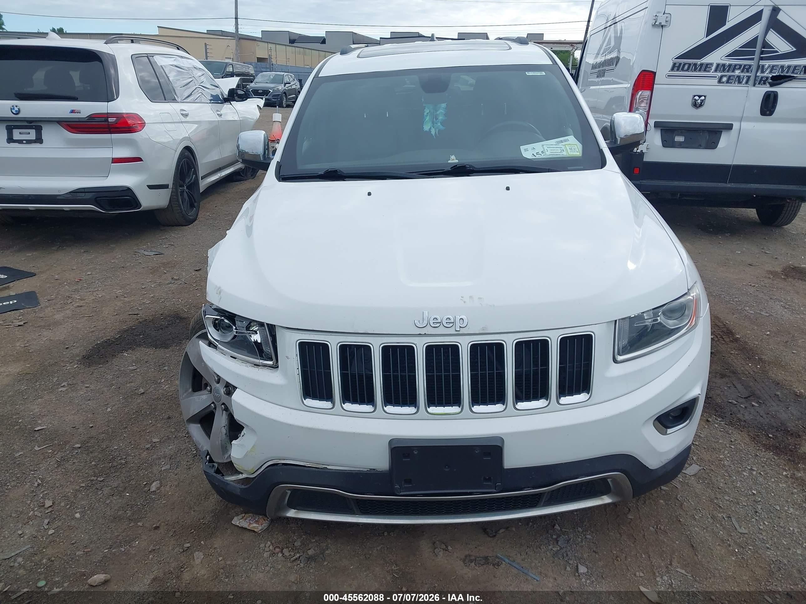 2014 Jeep Grand Cherokee Limited White vin: 1C4RJFBG4EC577671