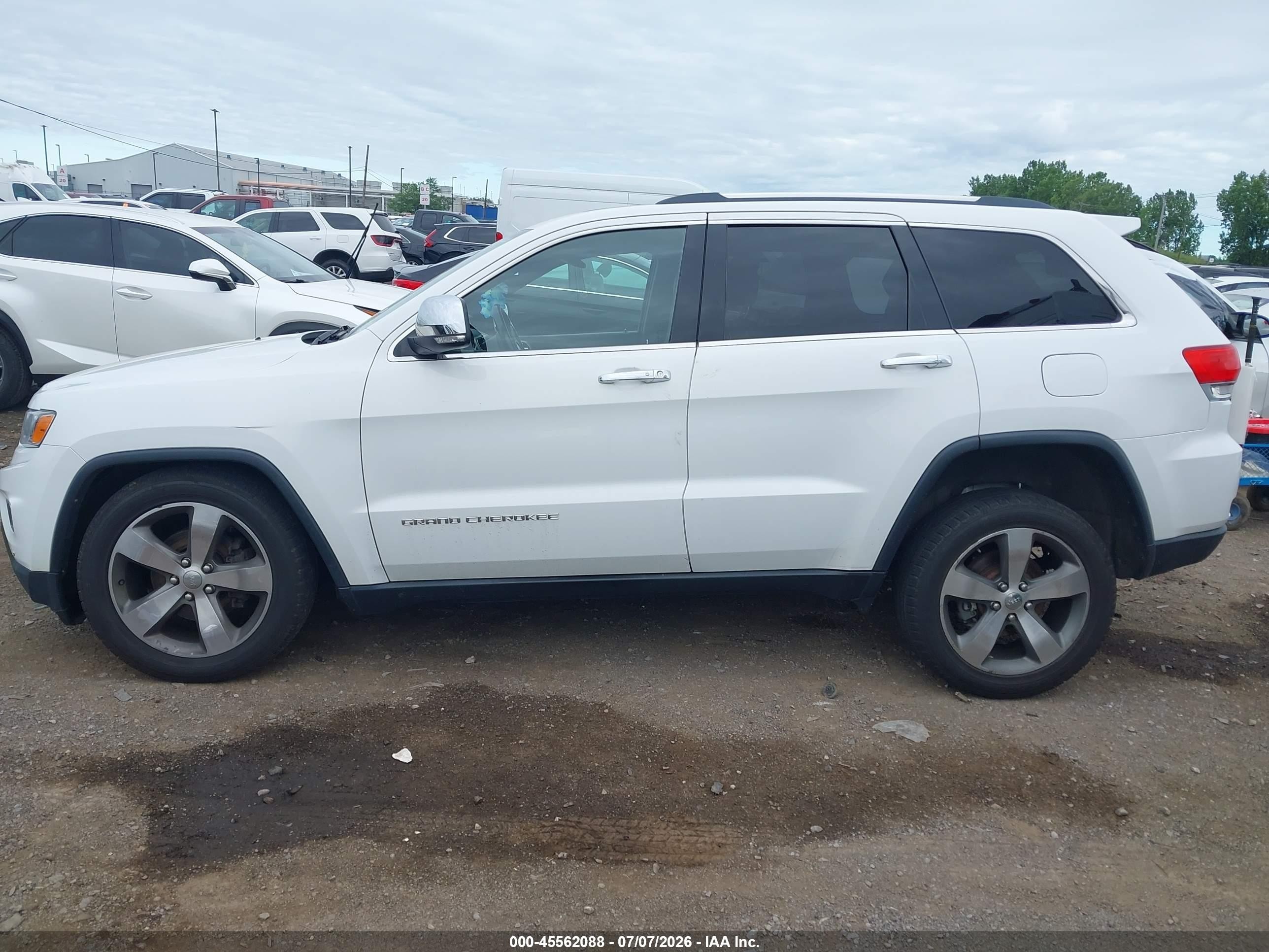 2014 Jeep Grand Cherokee Limited White vin: 1C4RJFBG4EC577671