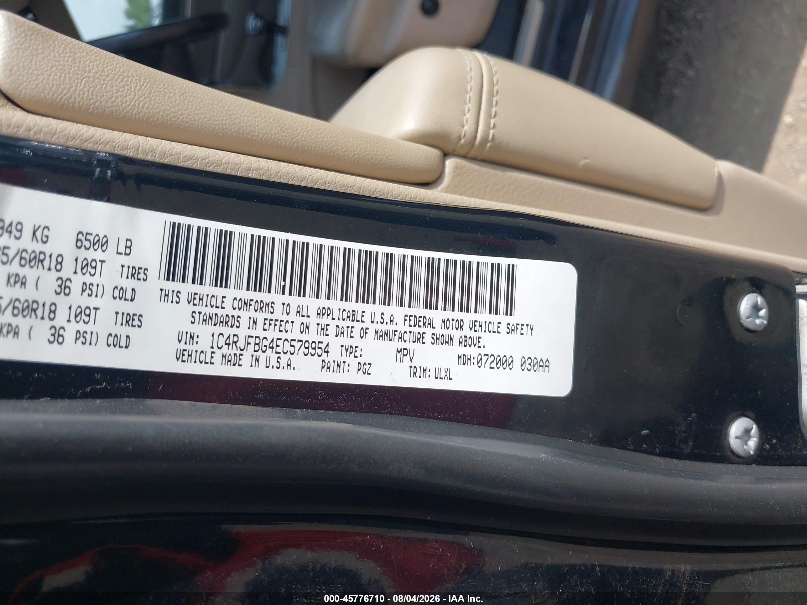 2014 Jeep Grand Cherokee Limited Черный vin: 1C4RJFBG4EC579954