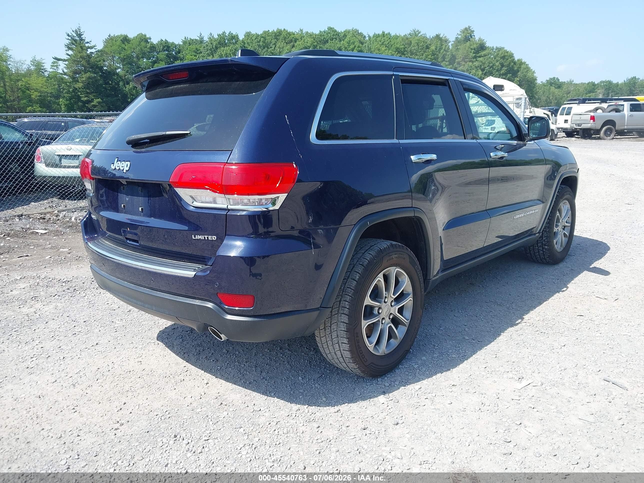 2015 Jeep Grand Cherokee Limited Blue vin: 1C4RJFBG4FC190605