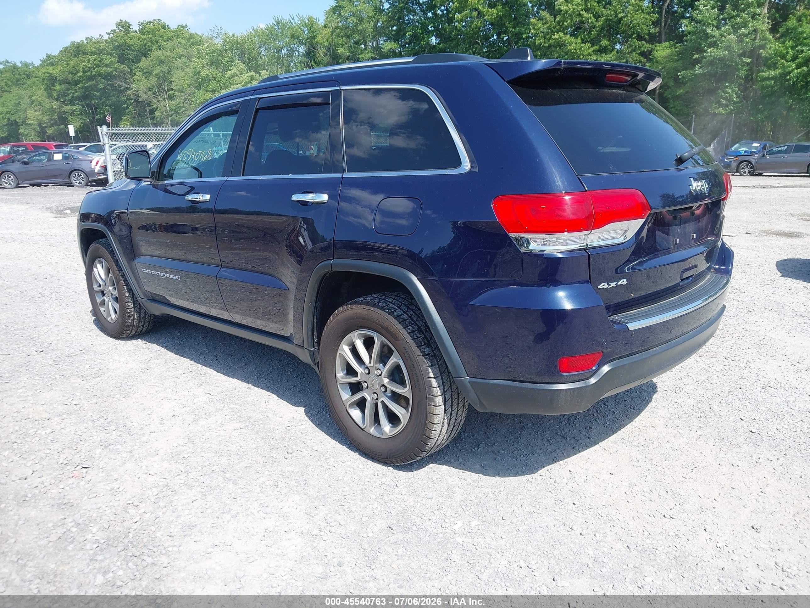 2015 Jeep Grand Cherokee Limited Blue vin: 1C4RJFBG4FC190605