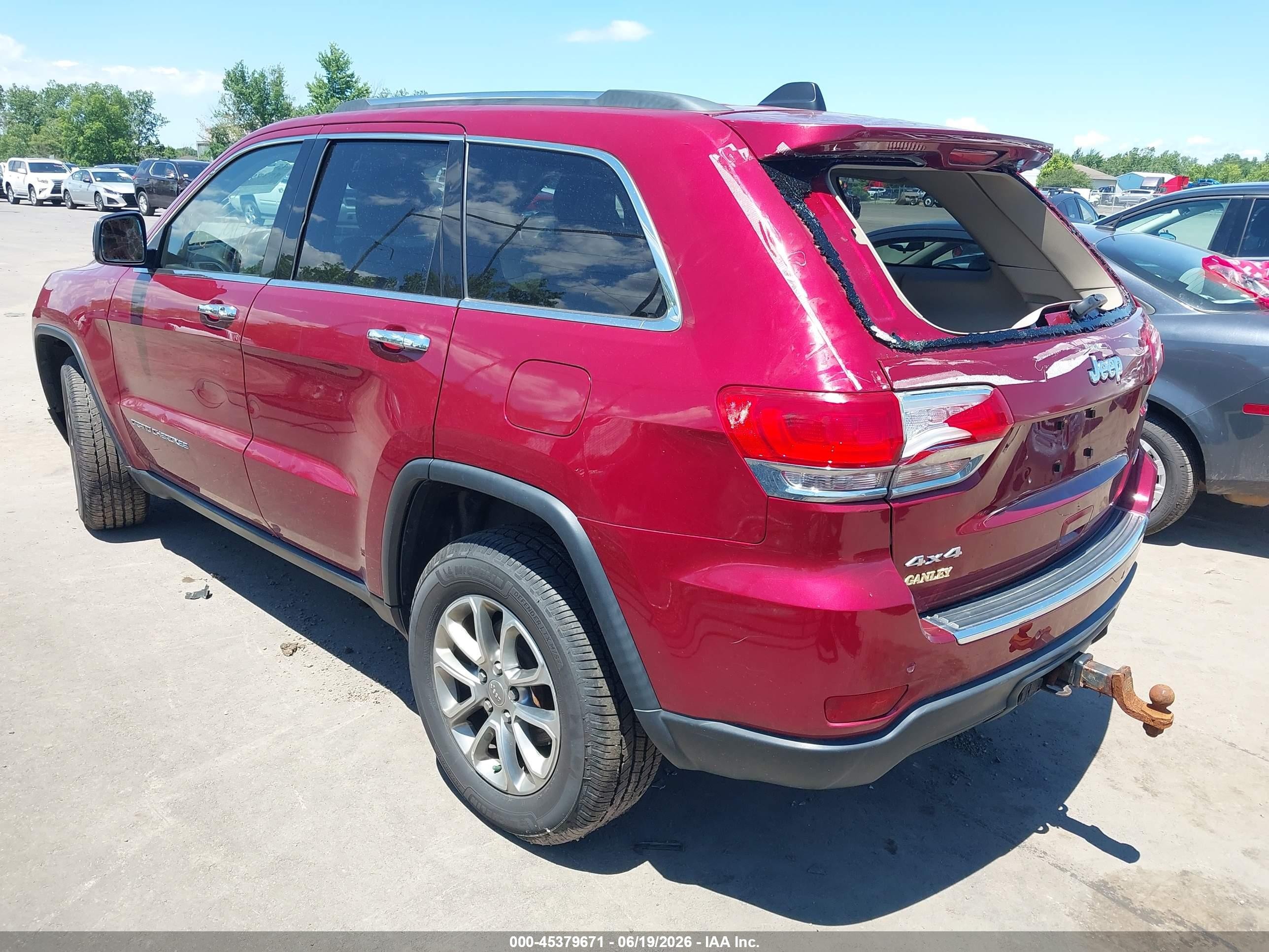 2015 Jeep Grand Cherokee Limited Red vin: 1C4RJFBG4FC241441