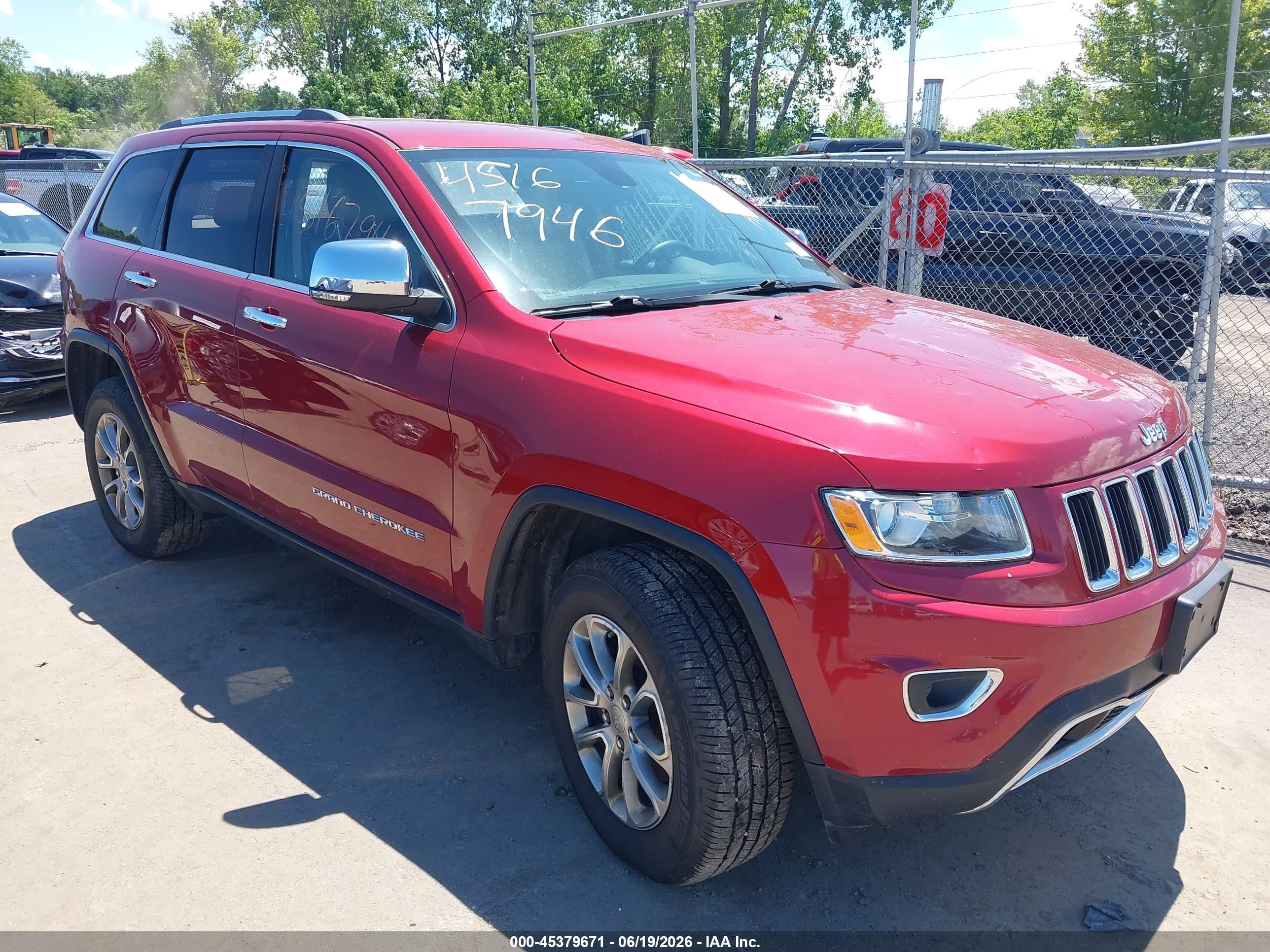 2015 Jeep Grand Cherokee Limited Red vin: 1C4RJFBG4FC241441