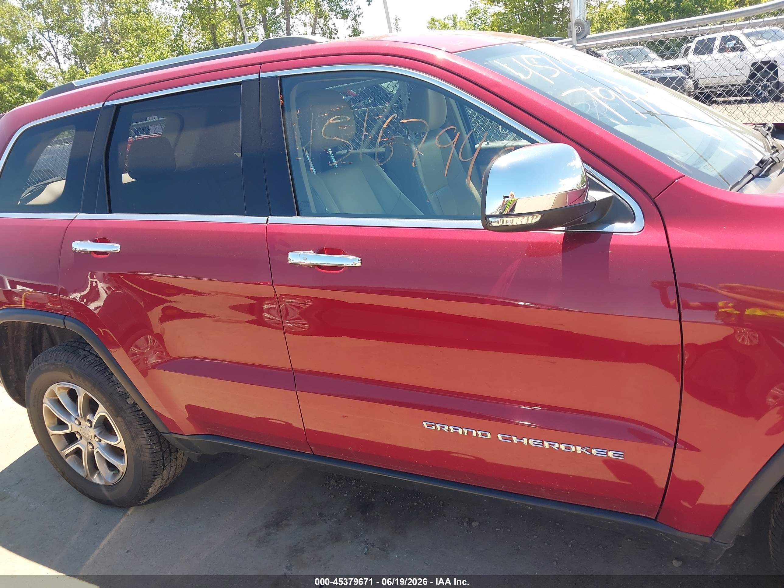 2015 Jeep Grand Cherokee Limited Red vin: 1C4RJFBG4FC241441