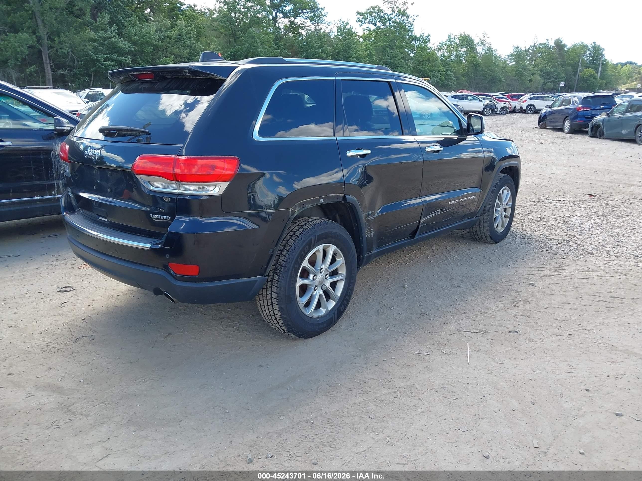 2015 Jeep Grand Cherokee Limited Black vin: 1C4RJFBG4FC679666