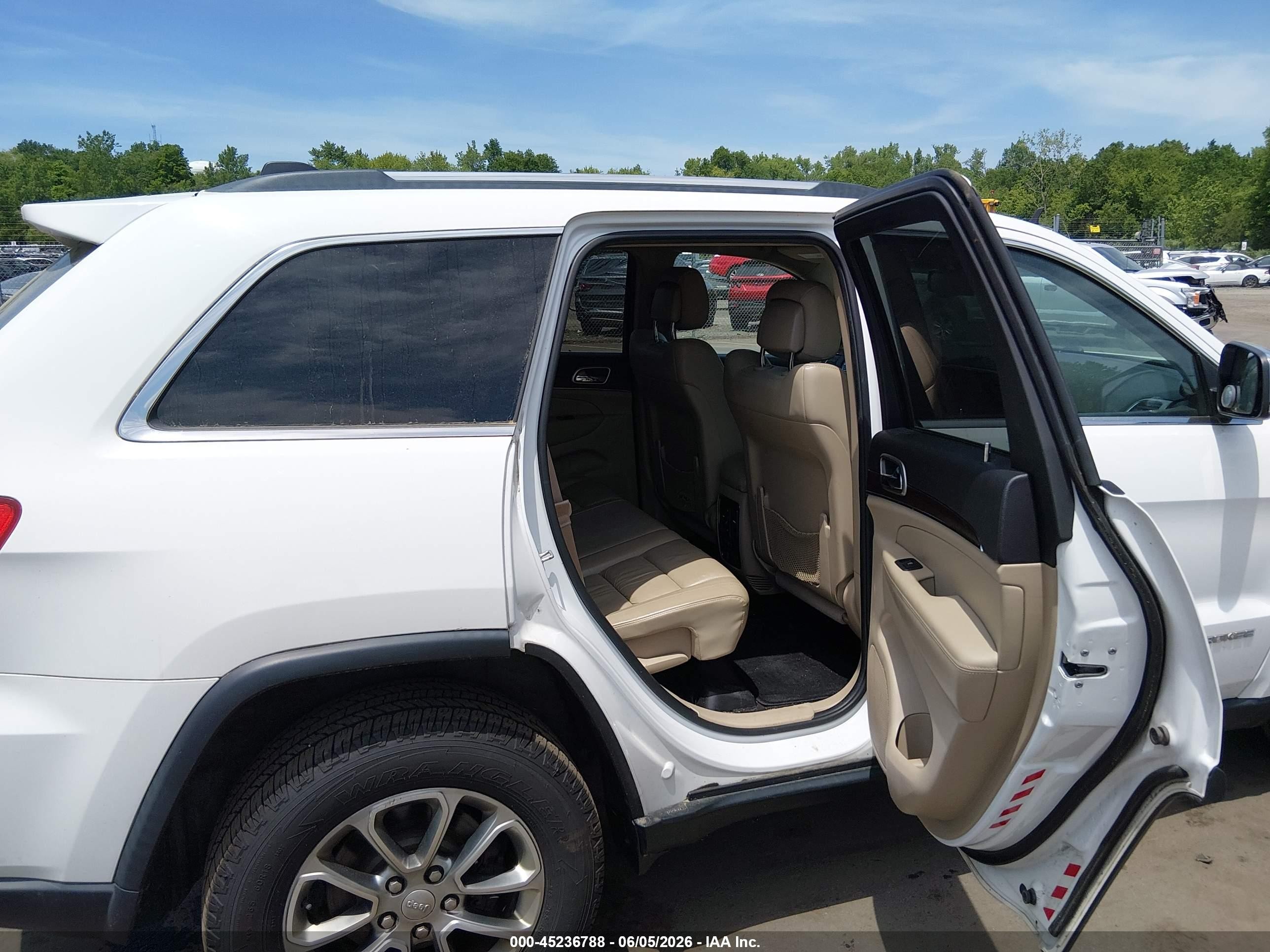 2015 Jeep Grand Cherokee Limited White vin: 1C4RJFBG4FC724881