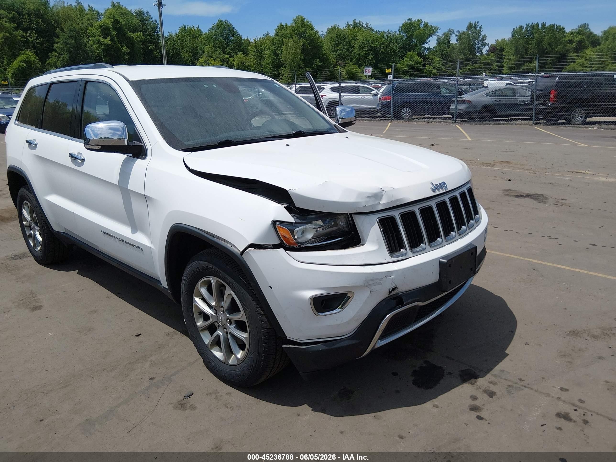 2015 Jeep Grand Cherokee Limited White vin: 1C4RJFBG4FC724881