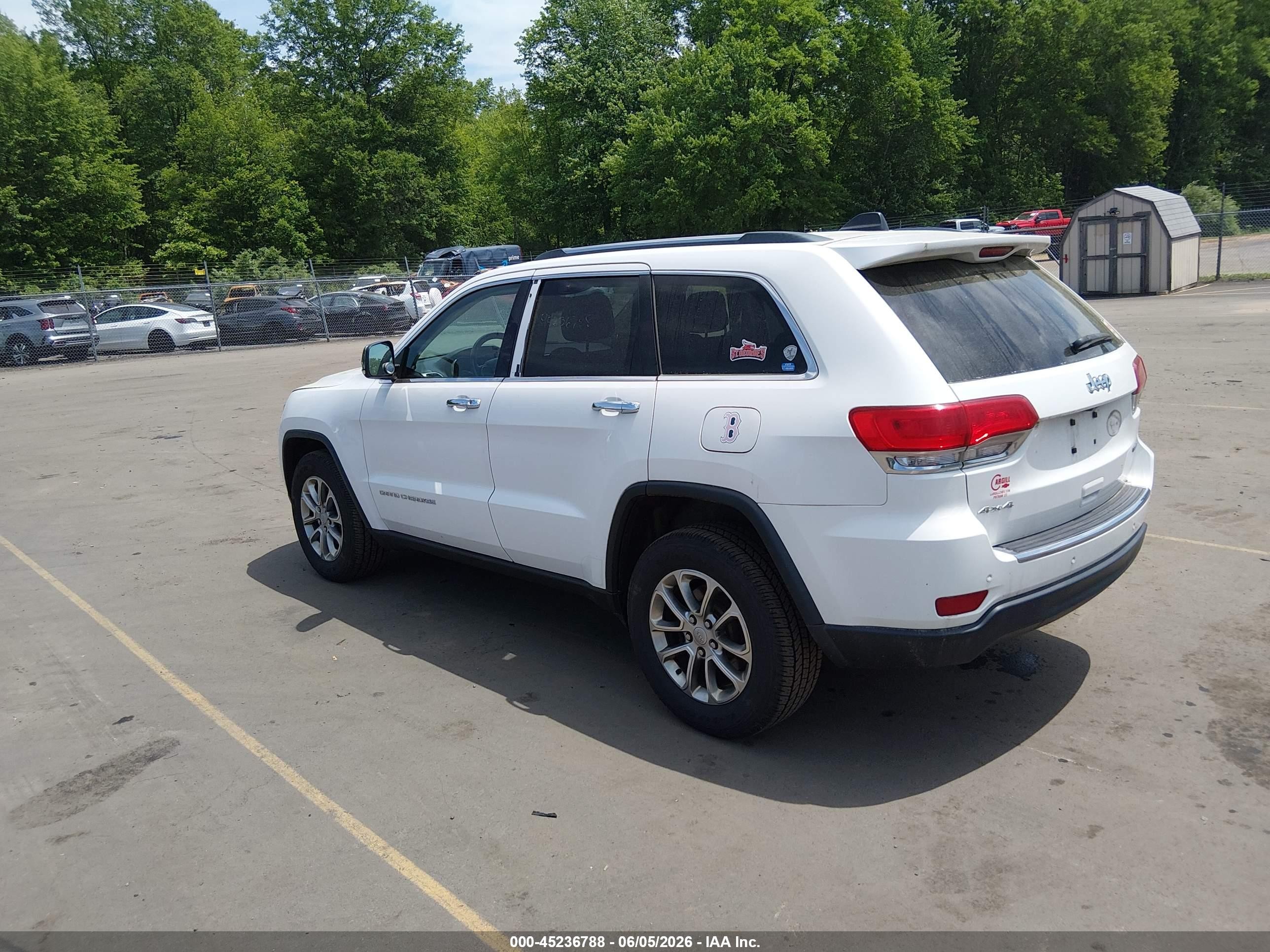 2015 Jeep Grand Cherokee Limited White vin: 1C4RJFBG4FC724881