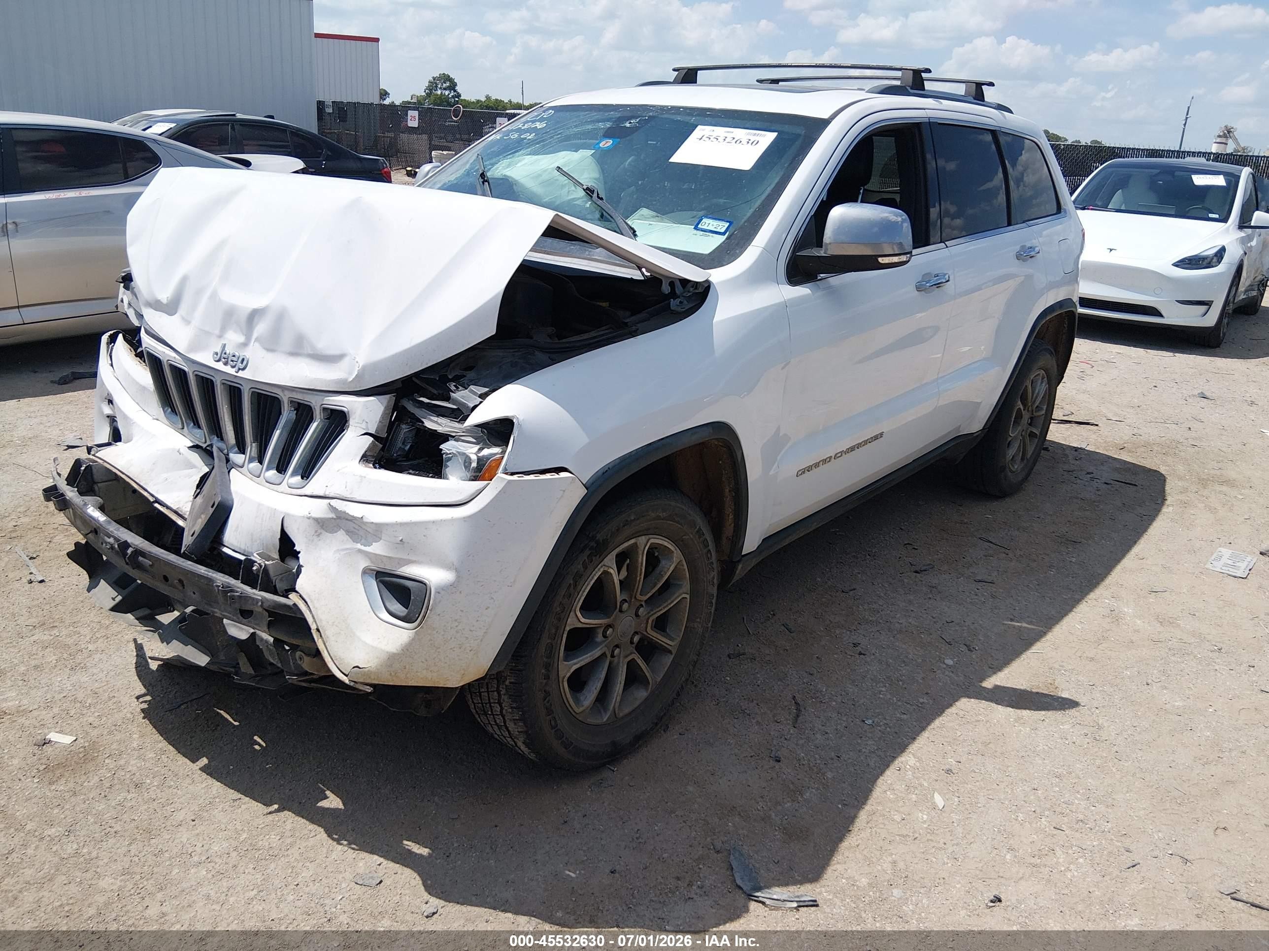2015 Jeep Grand Cherokee Limited White vin: 1C4RJFBG4FC753474