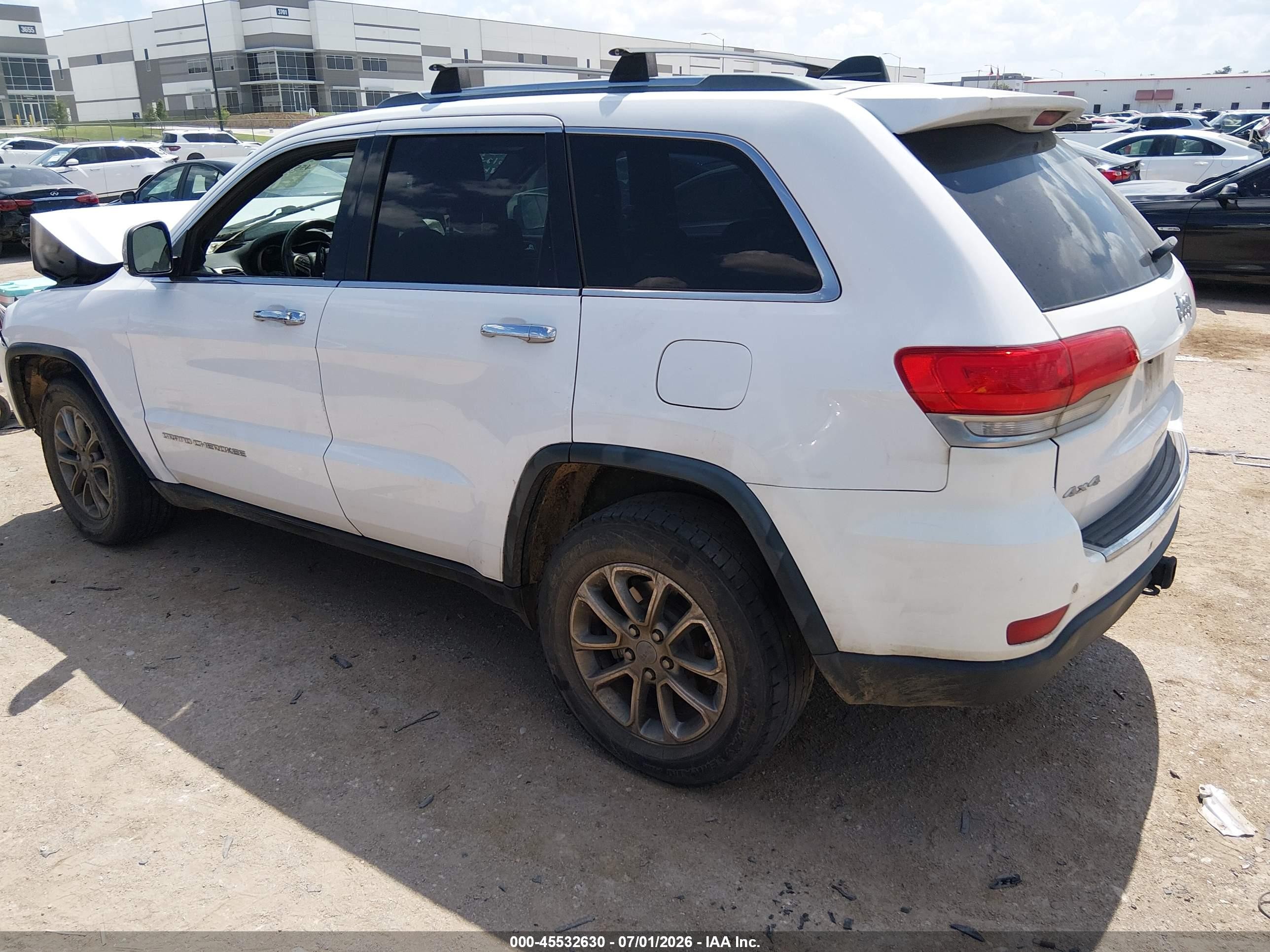 2015 Jeep Grand Cherokee Limited White vin: 1C4RJFBG4FC753474