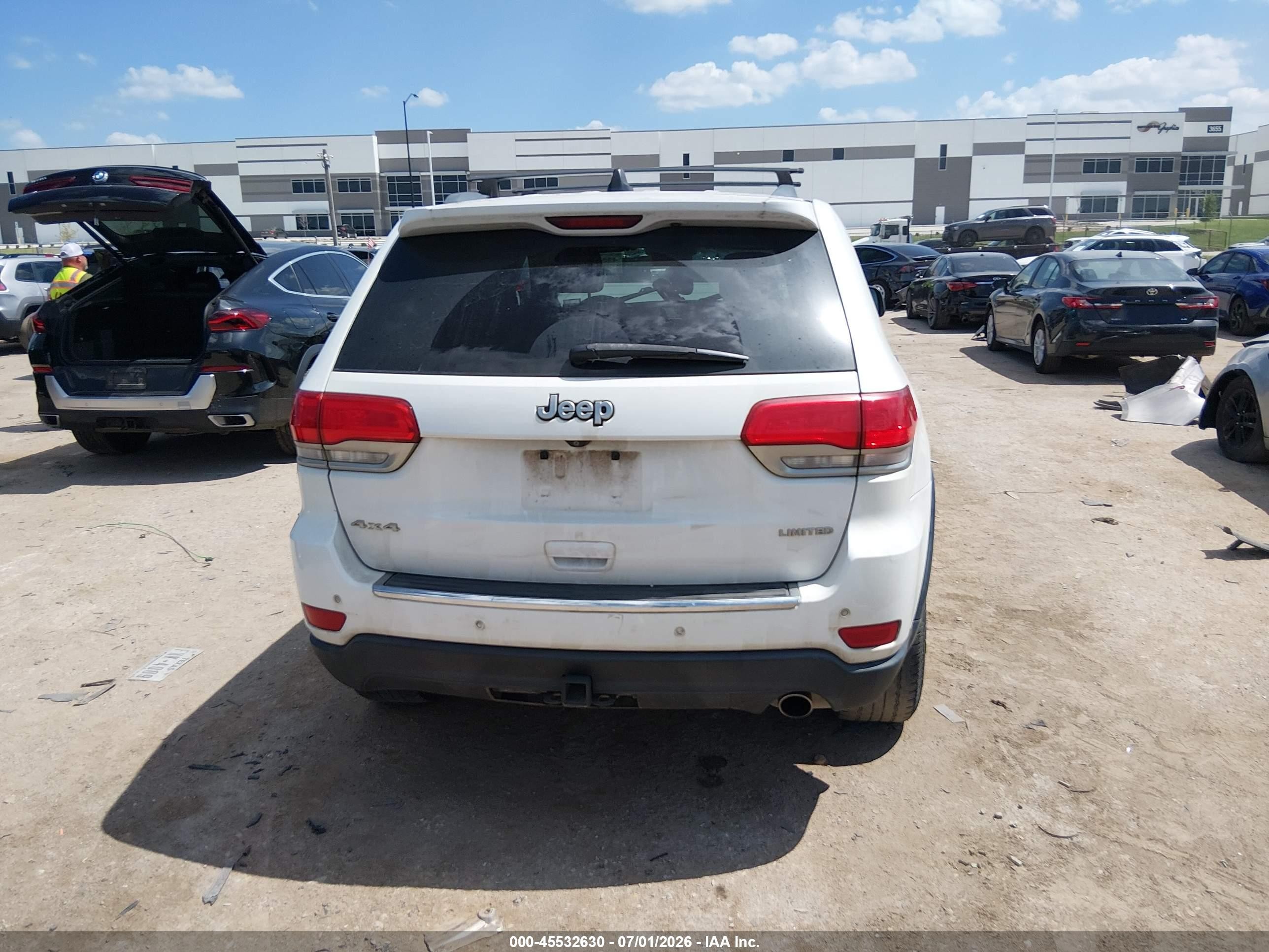 2015 Jeep Grand Cherokee Limited White vin: 1C4RJFBG4FC753474