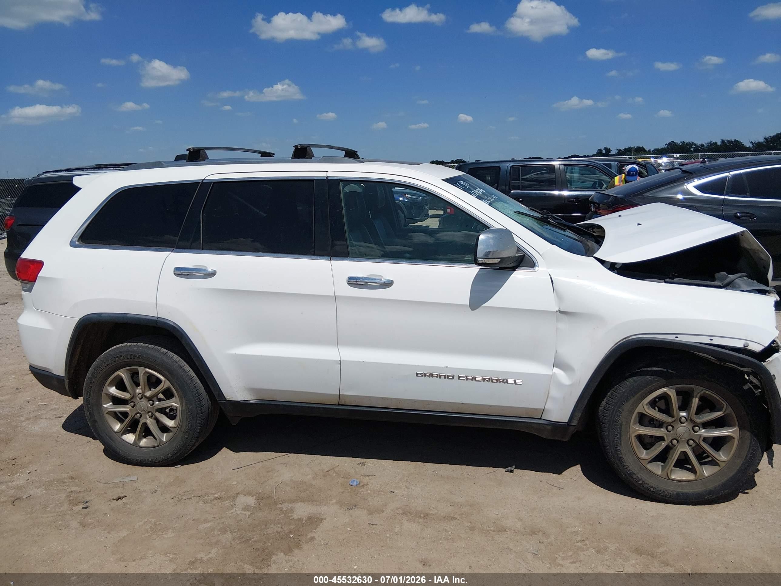 2015 Jeep Grand Cherokee Limited White vin: 1C4RJFBG4FC753474