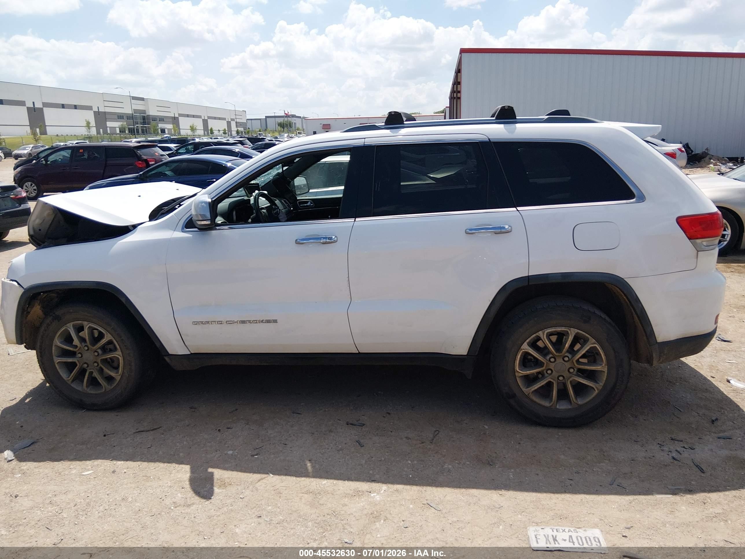 2015 Jeep Grand Cherokee Limited White vin: 1C4RJFBG4FC753474