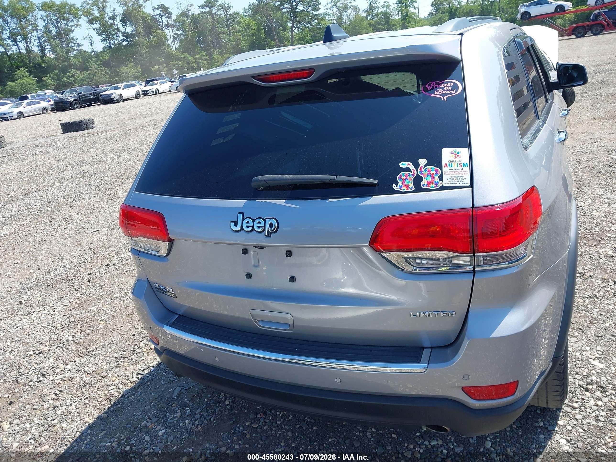 2015 Jeep Grand Cherokee Limited Silver vin: 1C4RJFBG4FC762840