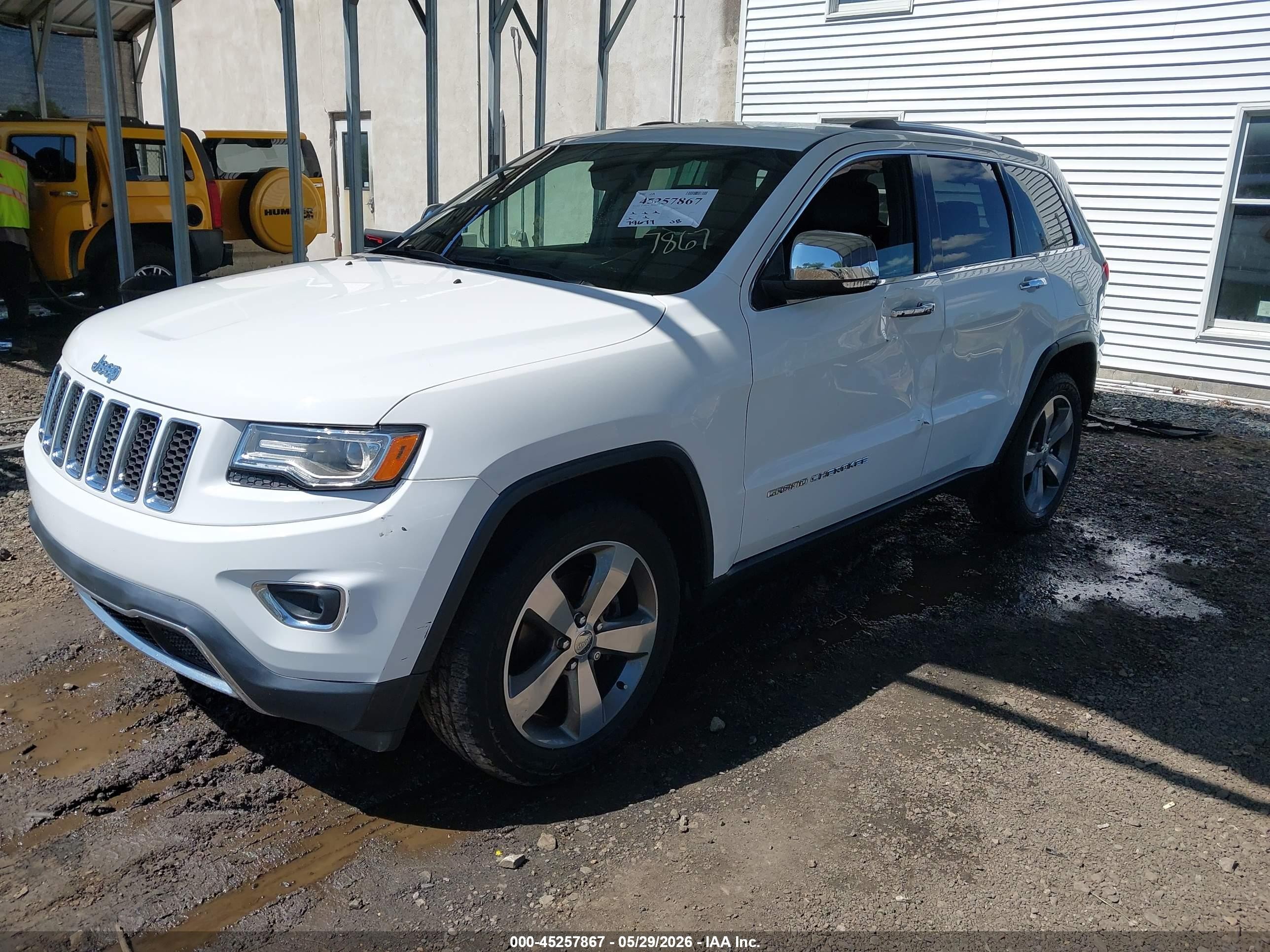 2015 Jeep Grand Cherokee Limited White vin: 1C4RJFBG4FC777192
