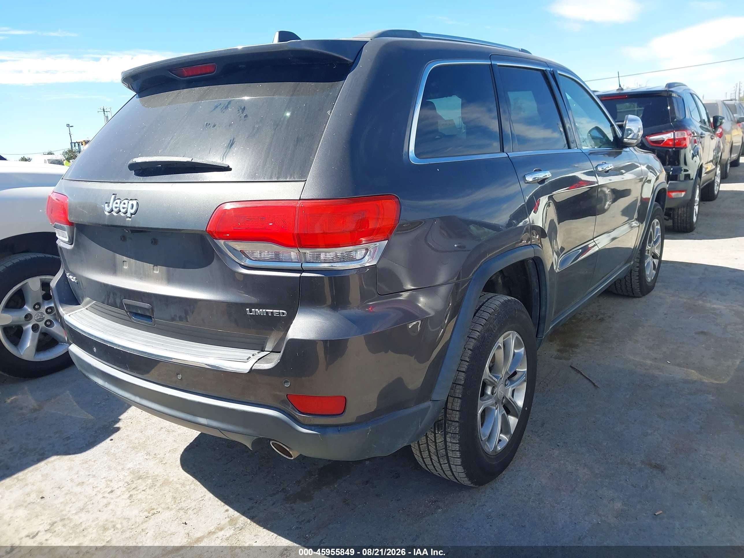 2015 Jeep Grand Cherokee Limited Серый vin: 1C4RJFBG4FC835107