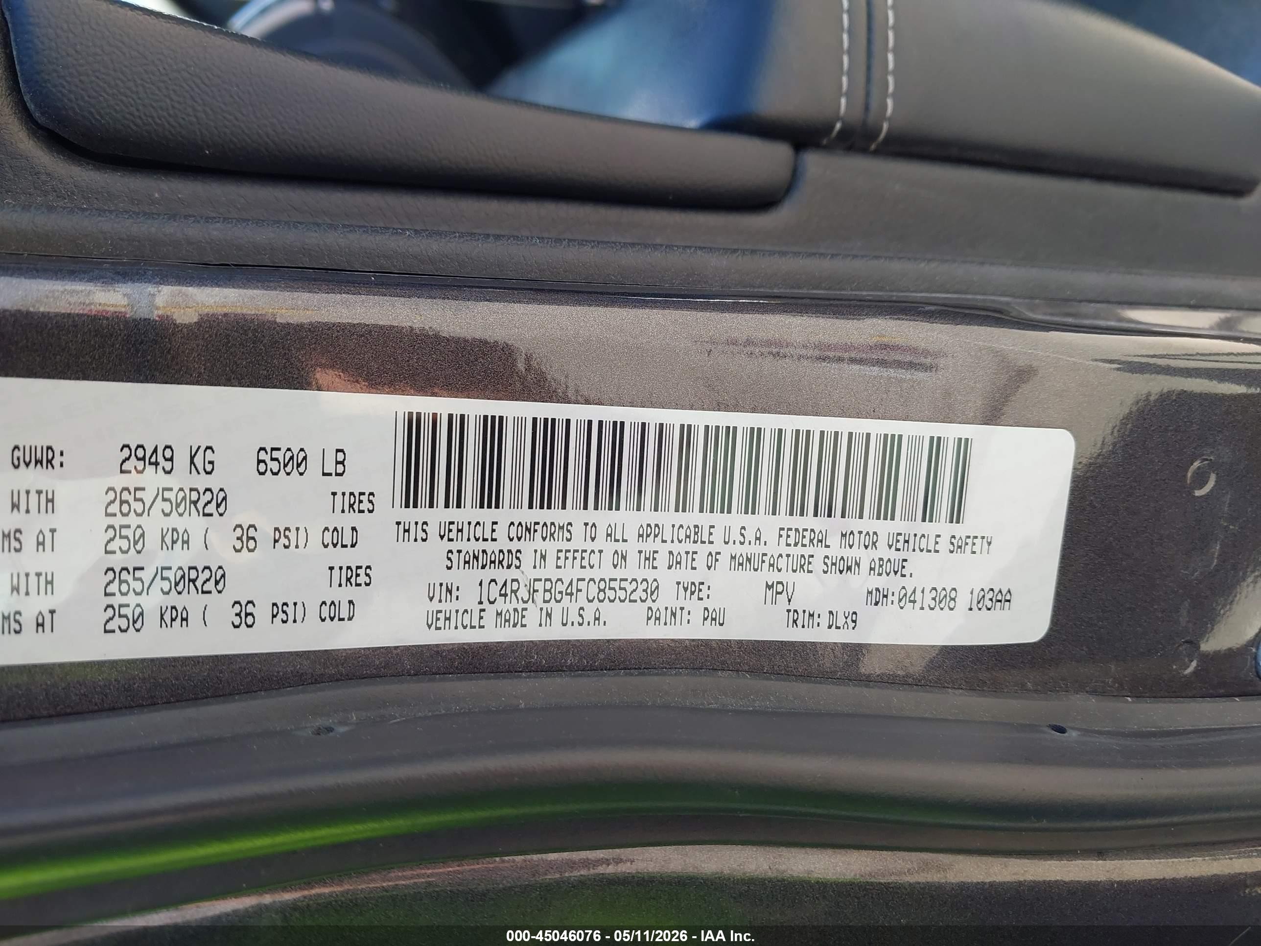 2015 Jeep Grand Cherokee Limited Серый vin: 1C4RJFBG4FC855230