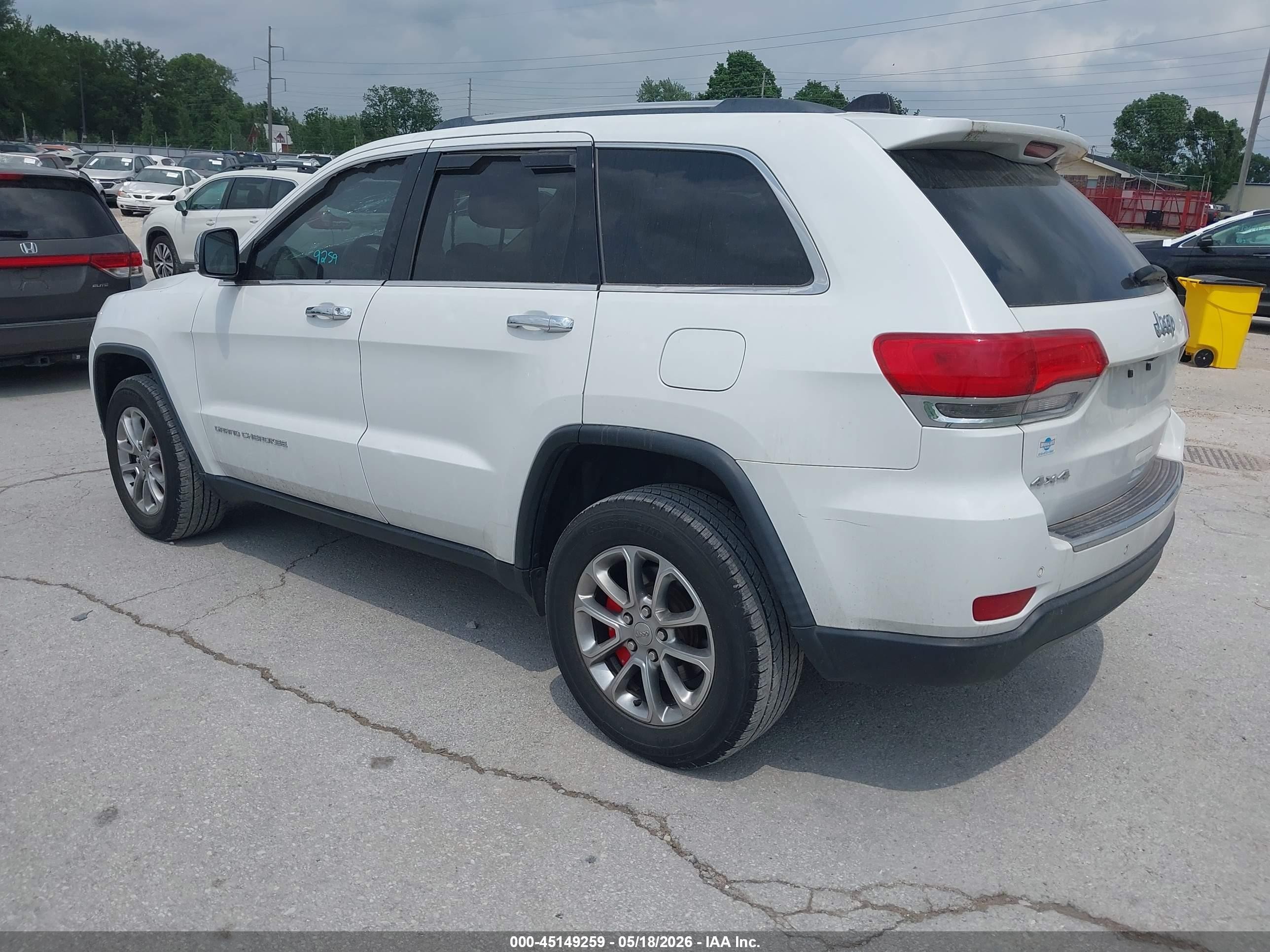2015 Jeep Grand Cherokee Limited White vin: 1C4RJFBG4FC878426