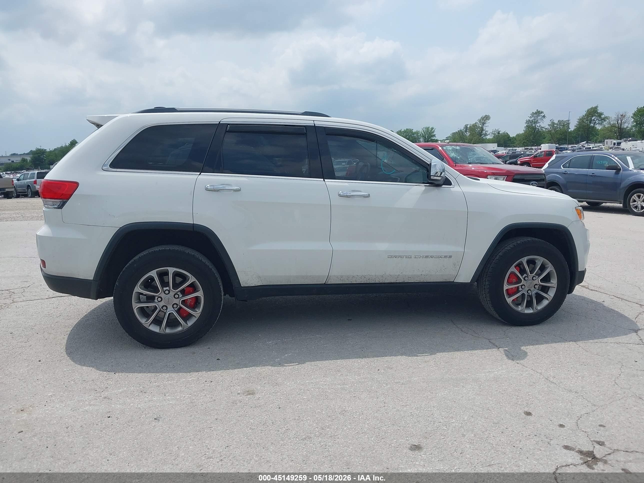 2015 Jeep Grand Cherokee Limited White vin: 1C4RJFBG4FC878426
