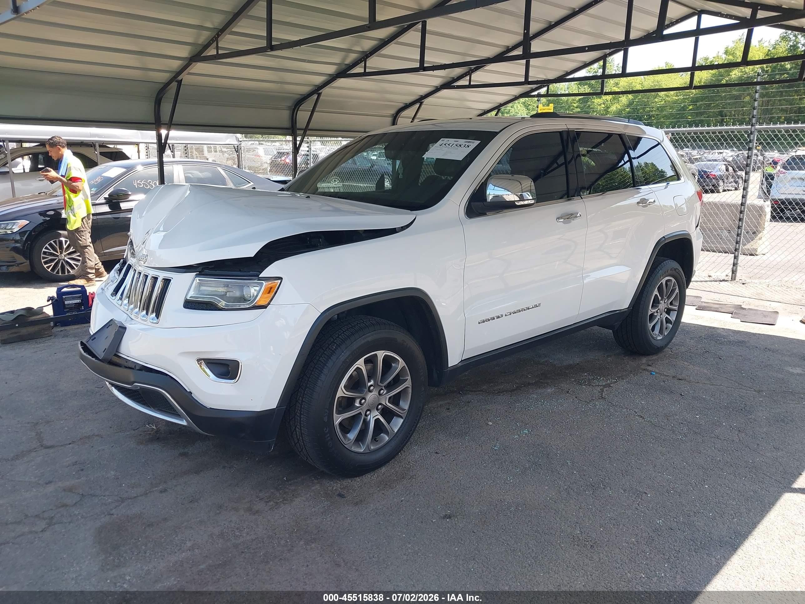 2015 Jeep Grand Cherokee Limited White vin: 1C4RJFBG4FC898269