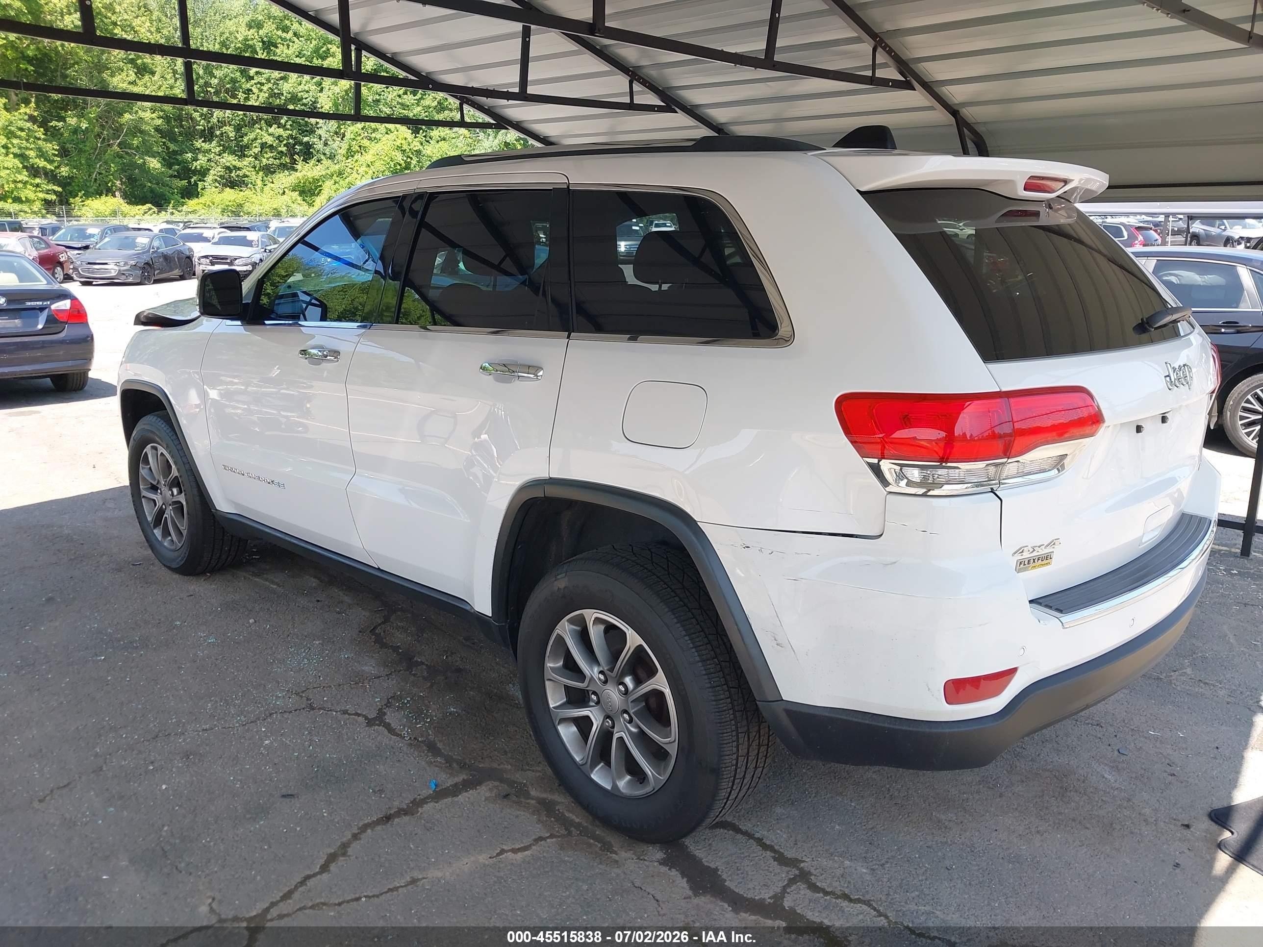 2015 Jeep Grand Cherokee Limited White vin: 1C4RJFBG4FC898269