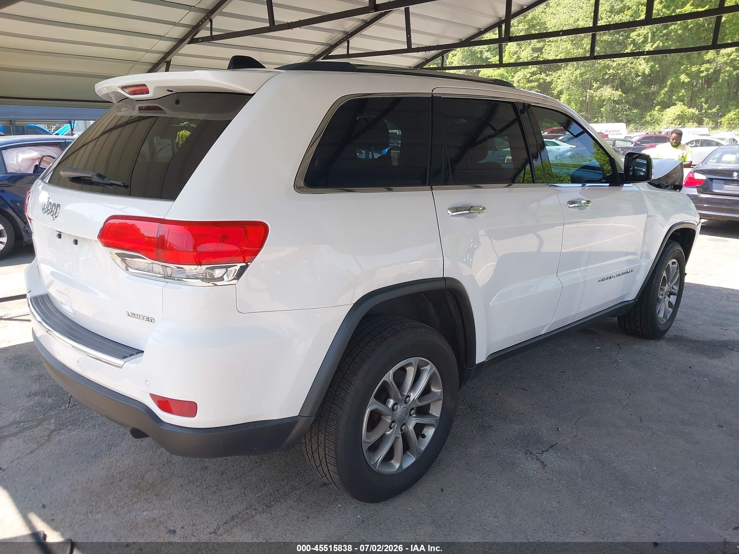 2015 Jeep Grand Cherokee Limited White vin: 1C4RJFBG4FC898269