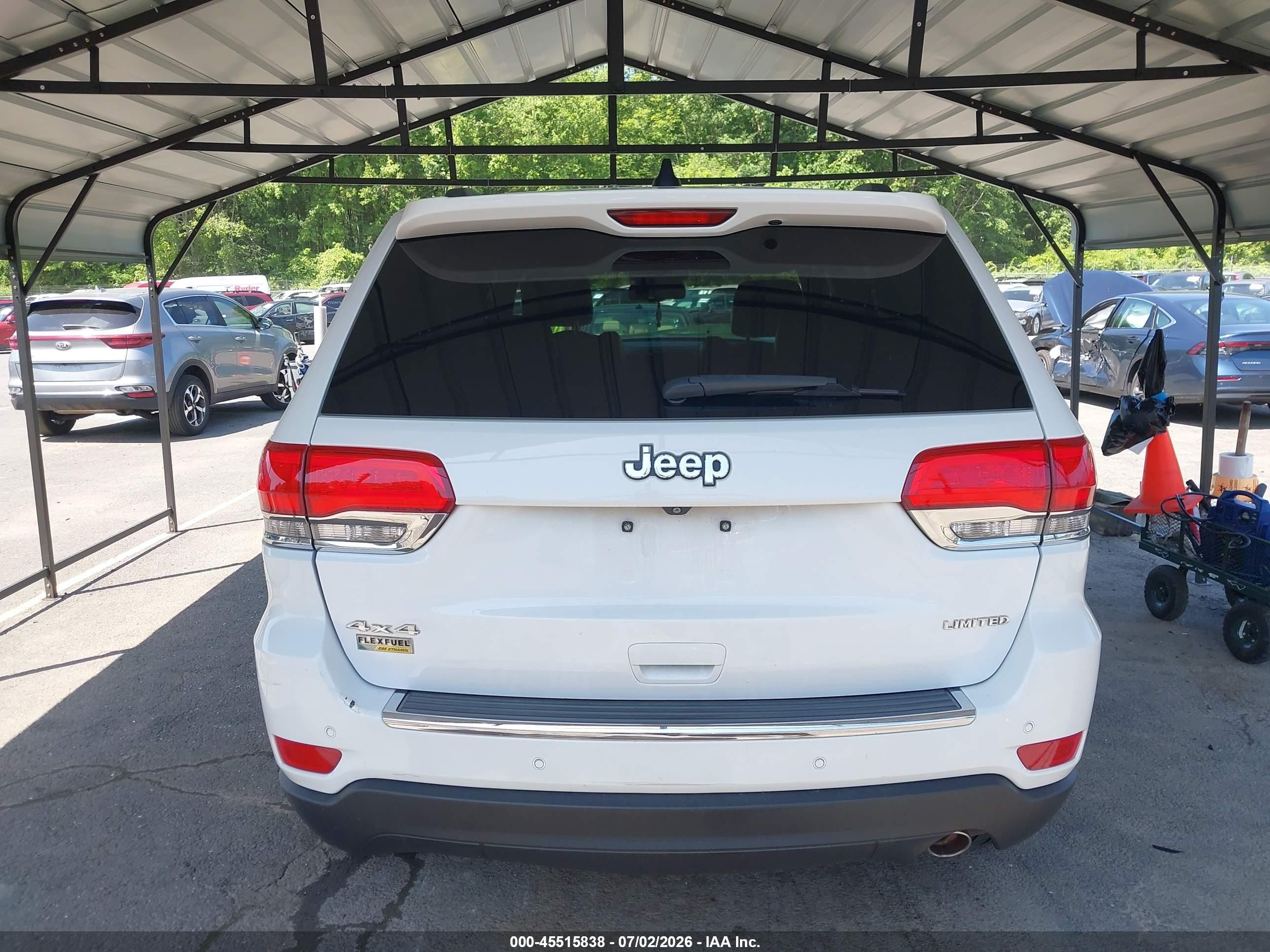 2015 Jeep Grand Cherokee Limited White vin: 1C4RJFBG4FC898269
