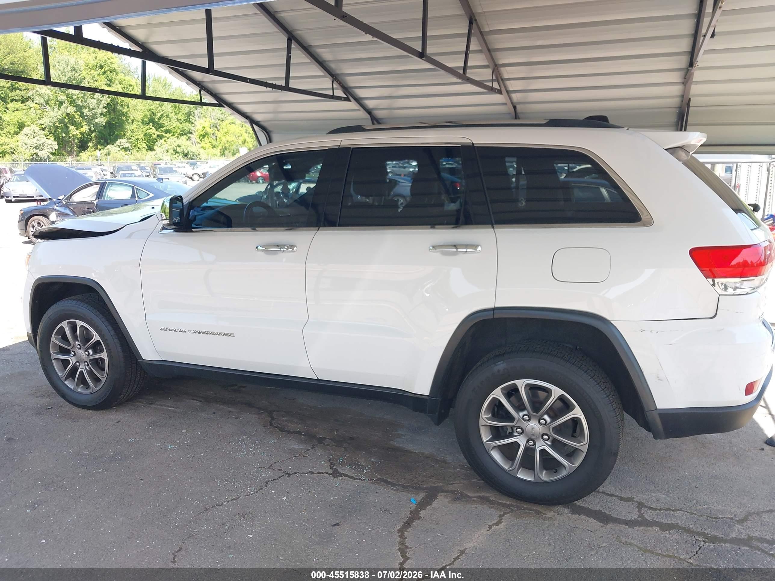 2015 Jeep Grand Cherokee Limited White vin: 1C4RJFBG4FC898269