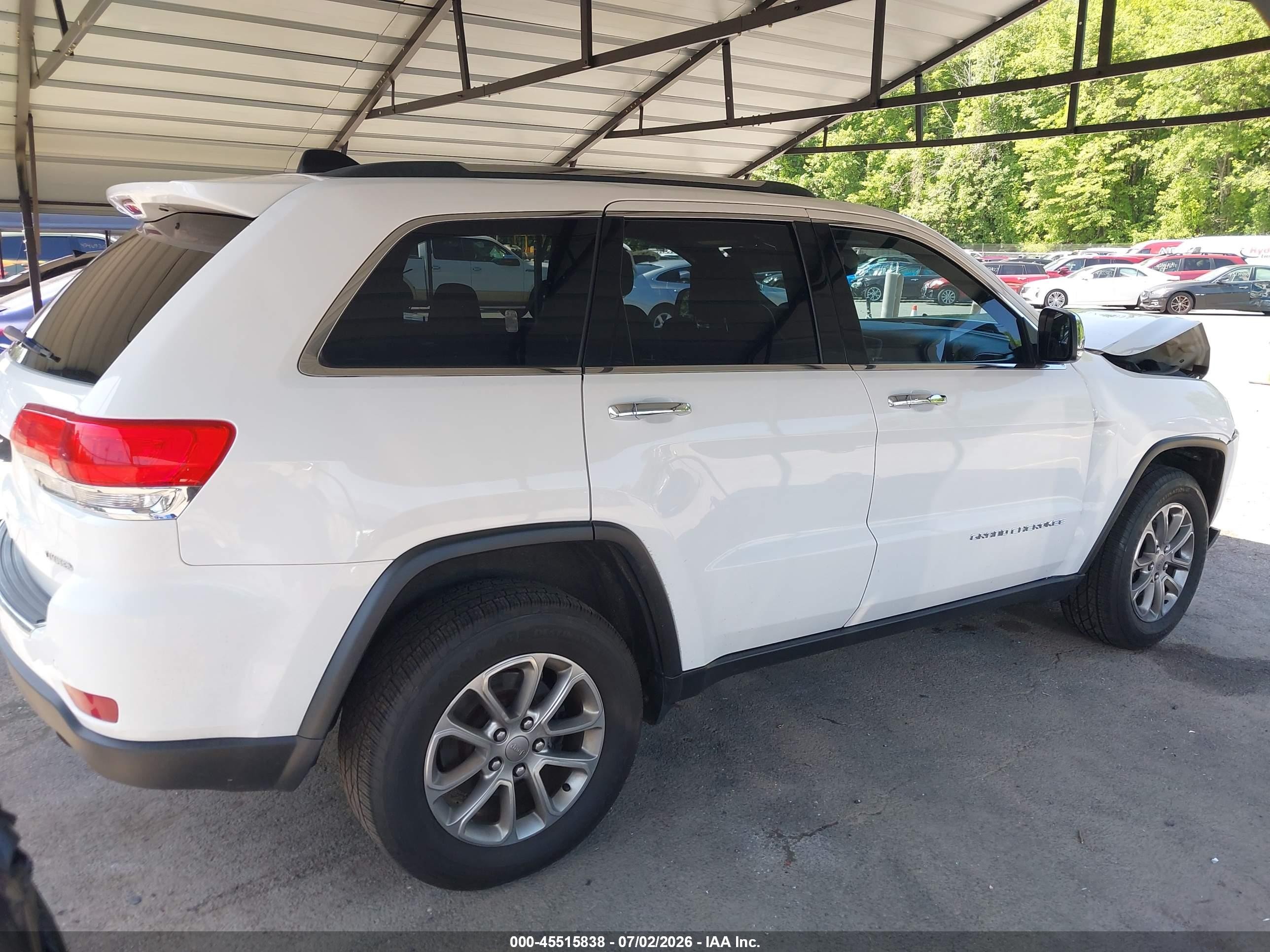 2015 Jeep Grand Cherokee Limited White vin: 1C4RJFBG4FC898269