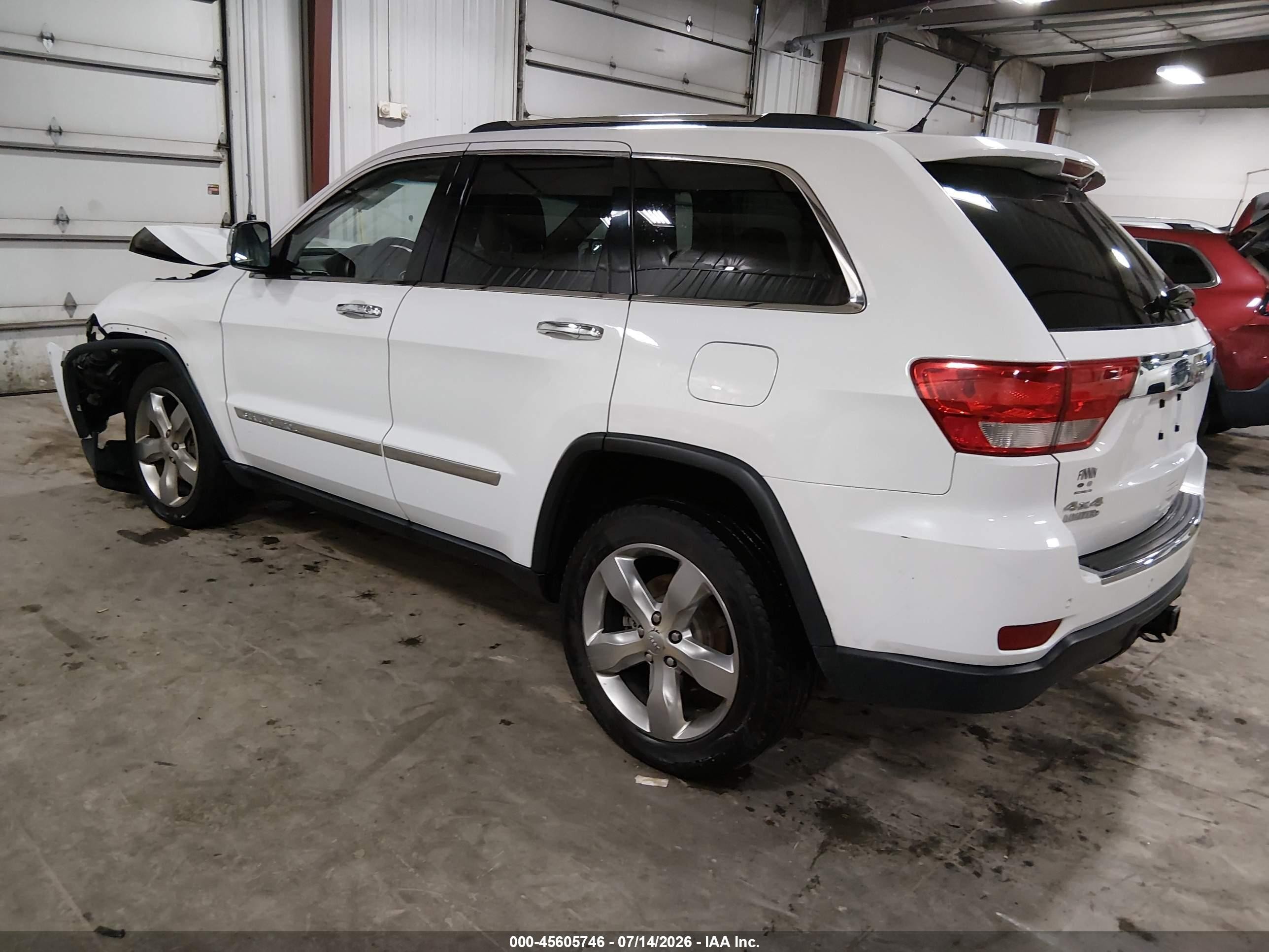 2013 Jeep Grand Cherokee Limited White vin: 1C4RJFBG5DC522998