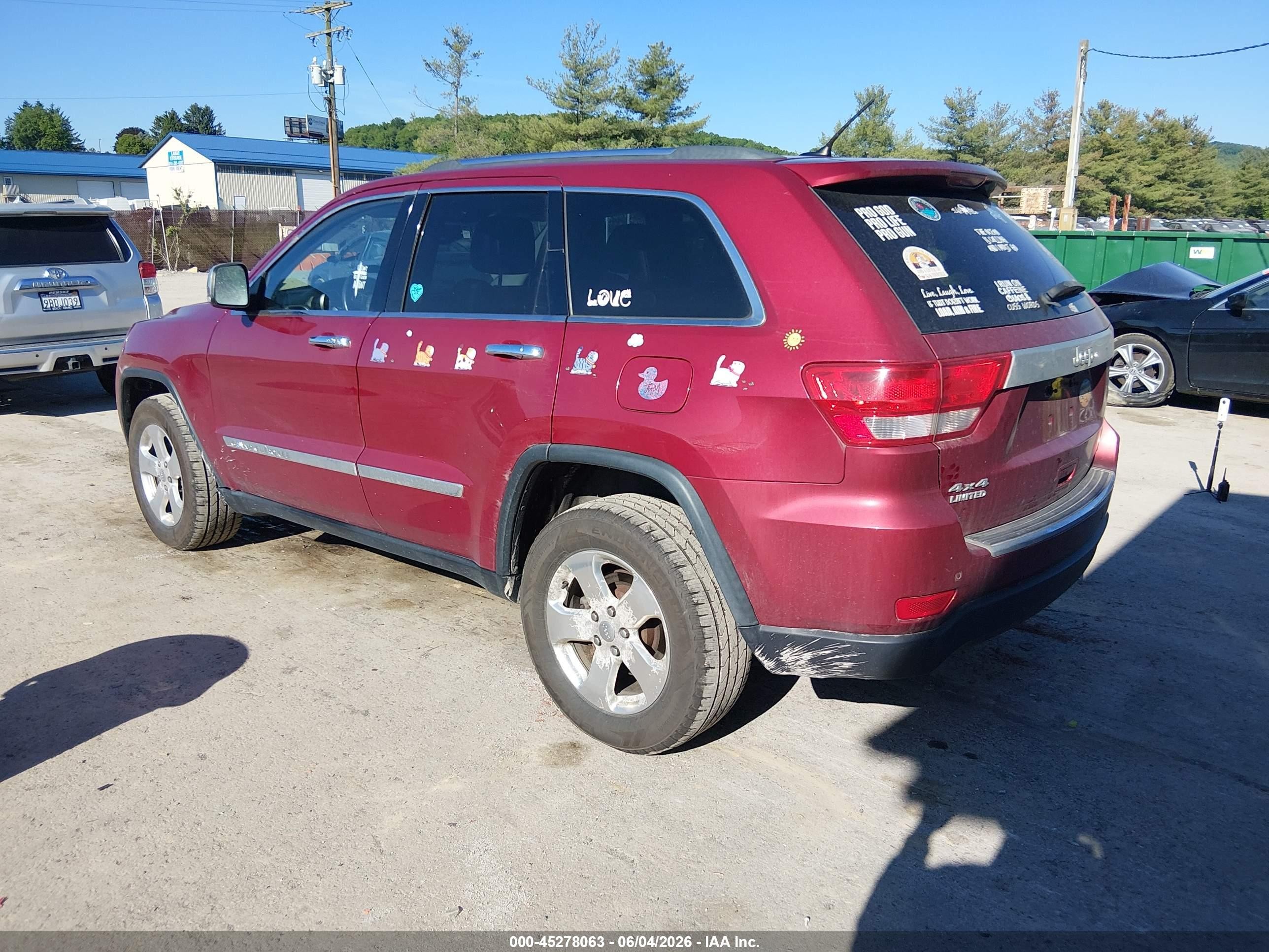 2013 Jeep Grand Cherokee Limited Red vin: 1C4RJFBG5DC656233