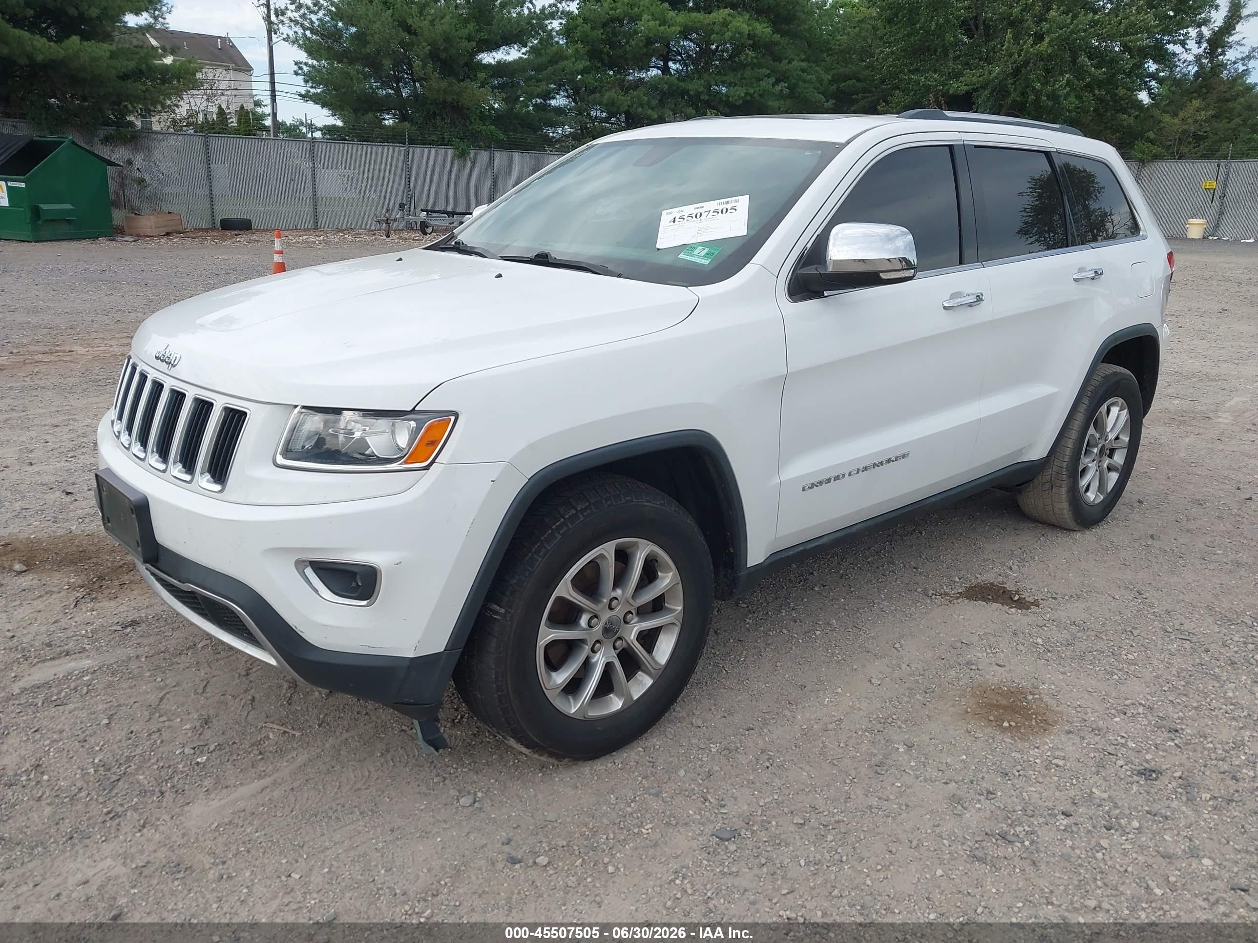 2014 Jeep Grand Cherokee Limited White vin: 1C4RJFBG5EC132579
