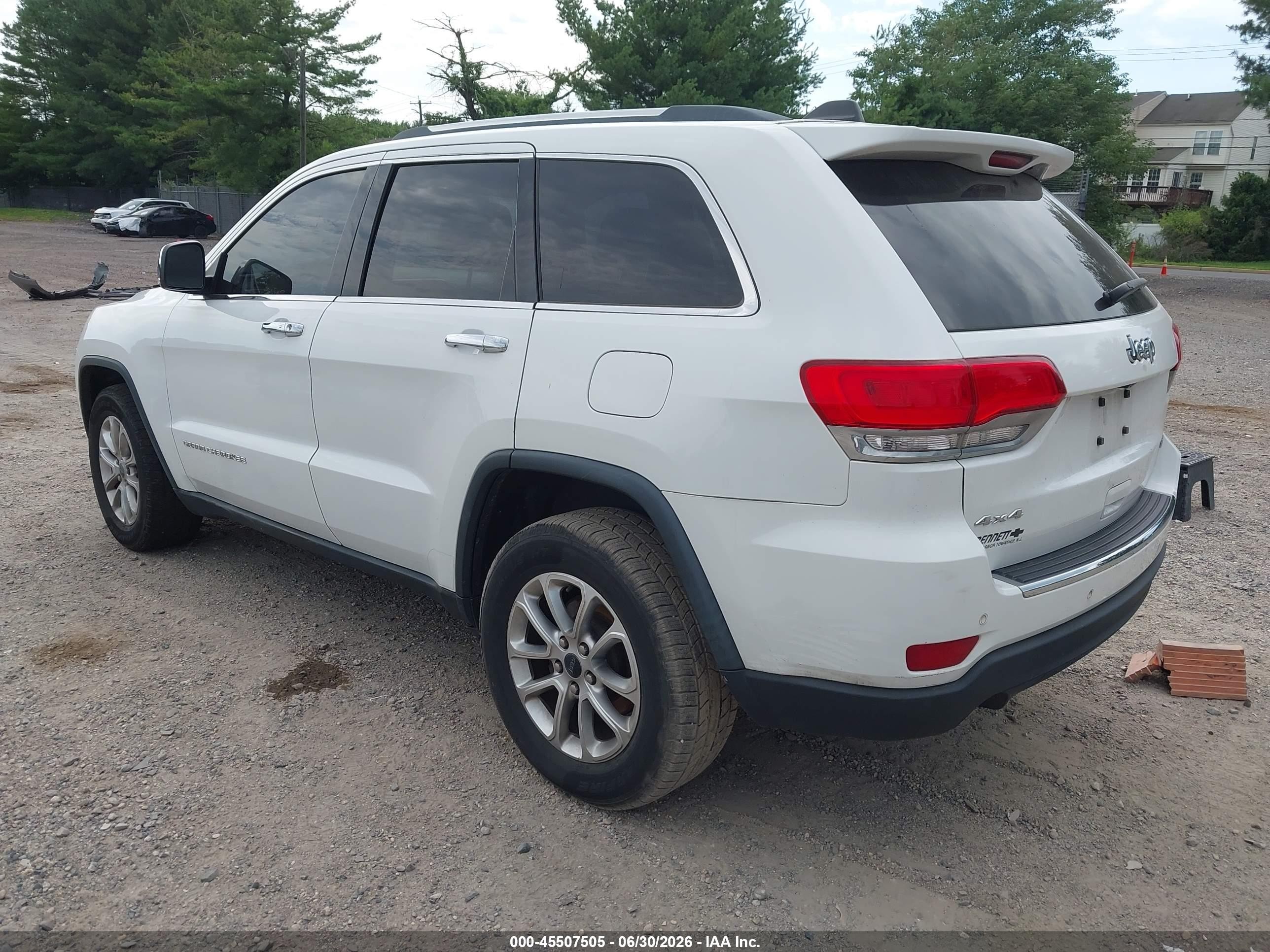 2014 Jeep Grand Cherokee Limited White vin: 1C4RJFBG5EC132579