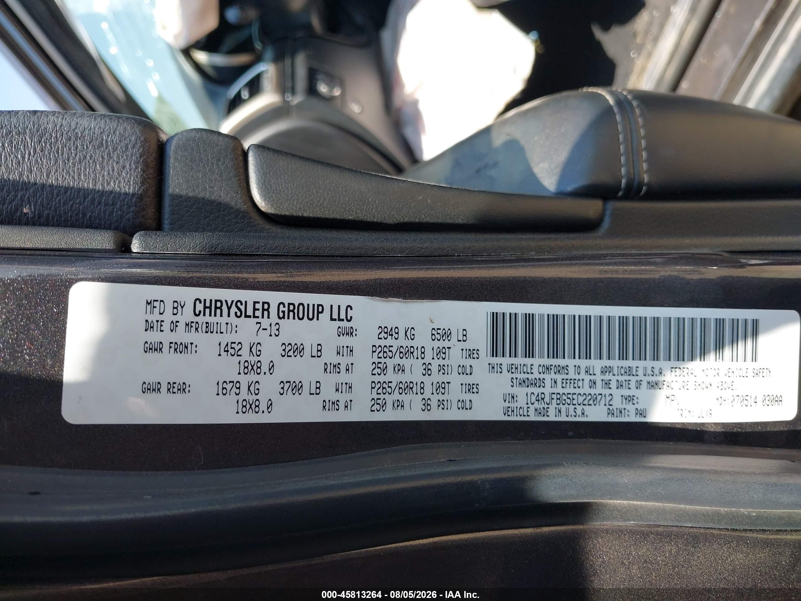 2014 Jeep Grand Cherokee Limited Gray vin: 1C4RJFBG5EC220712