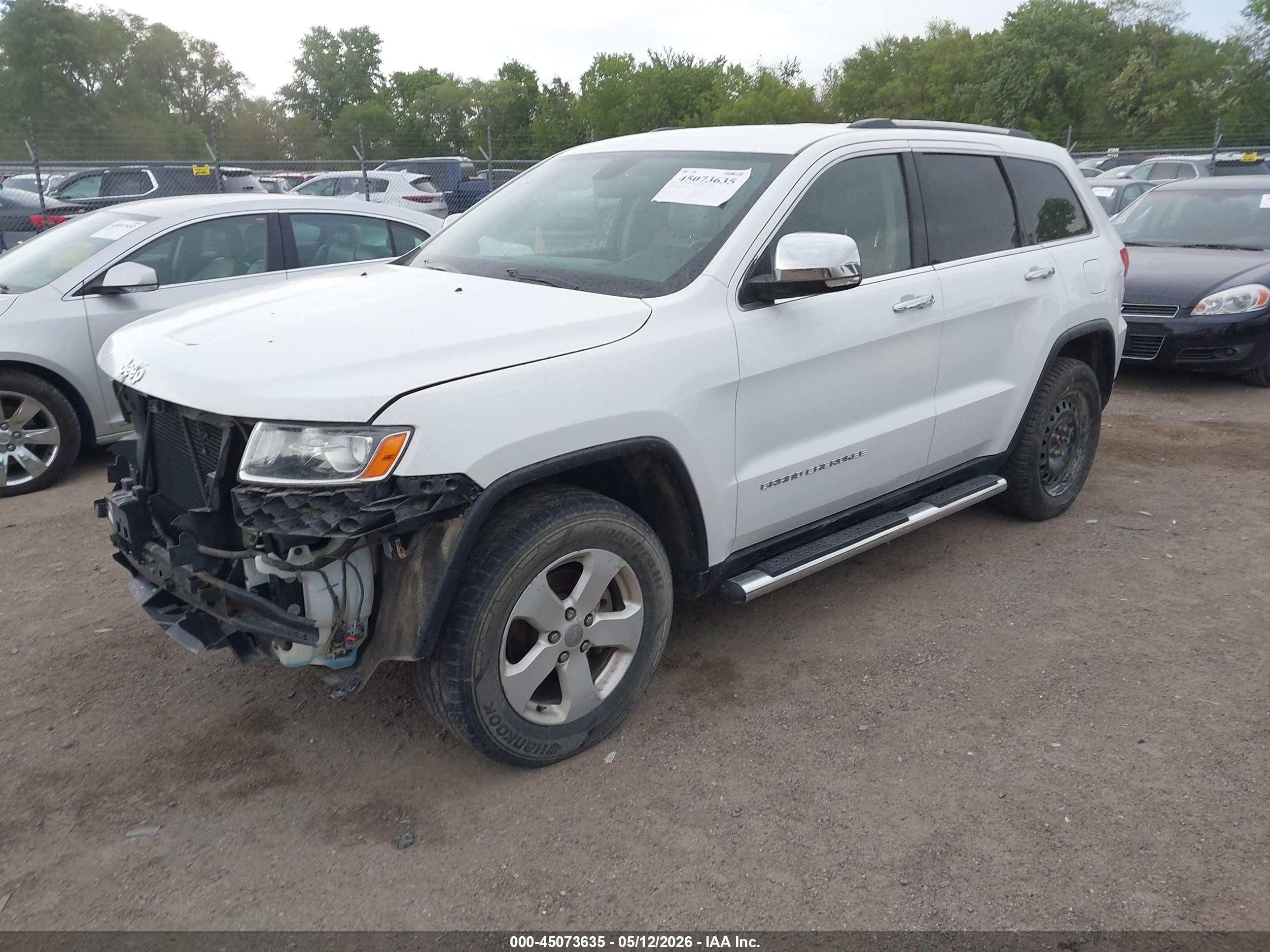 2014 Jeep Grand Cherokee Limited White vin: 1C4RJFBG5EC238627