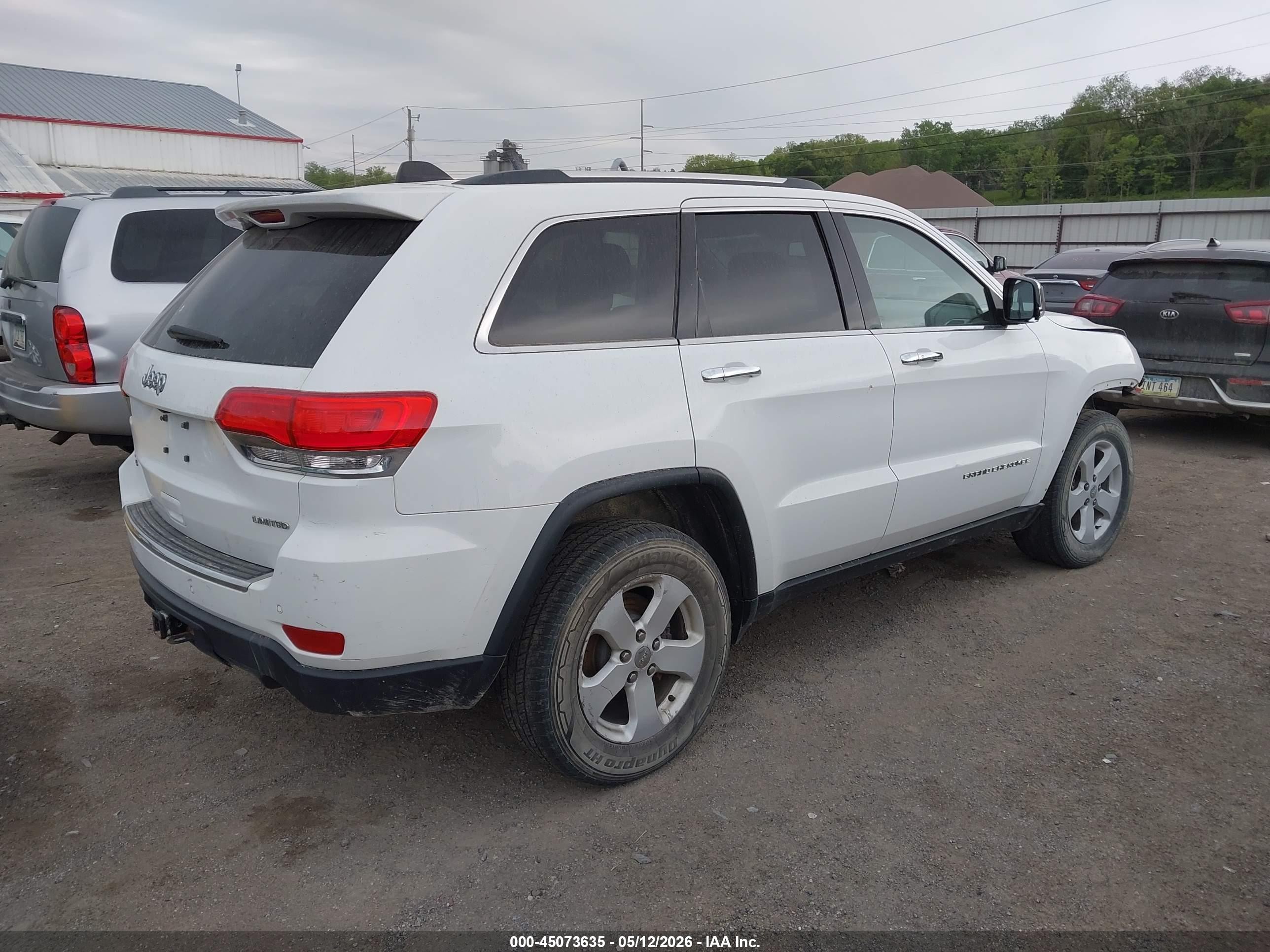 2014 Jeep Grand Cherokee Limited White vin: 1C4RJFBG5EC238627