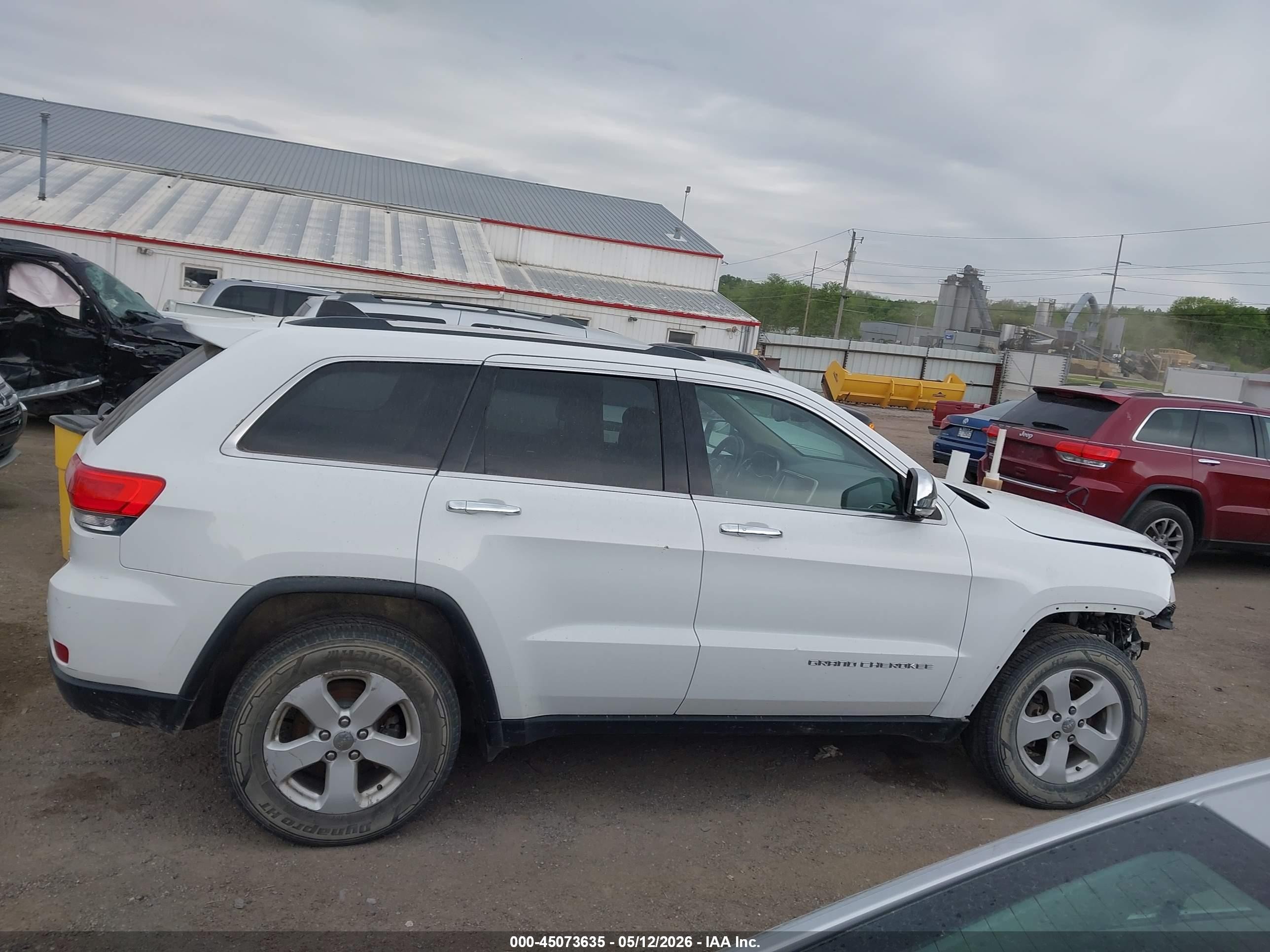 2014 Jeep Grand Cherokee Limited White vin: 1C4RJFBG5EC238627