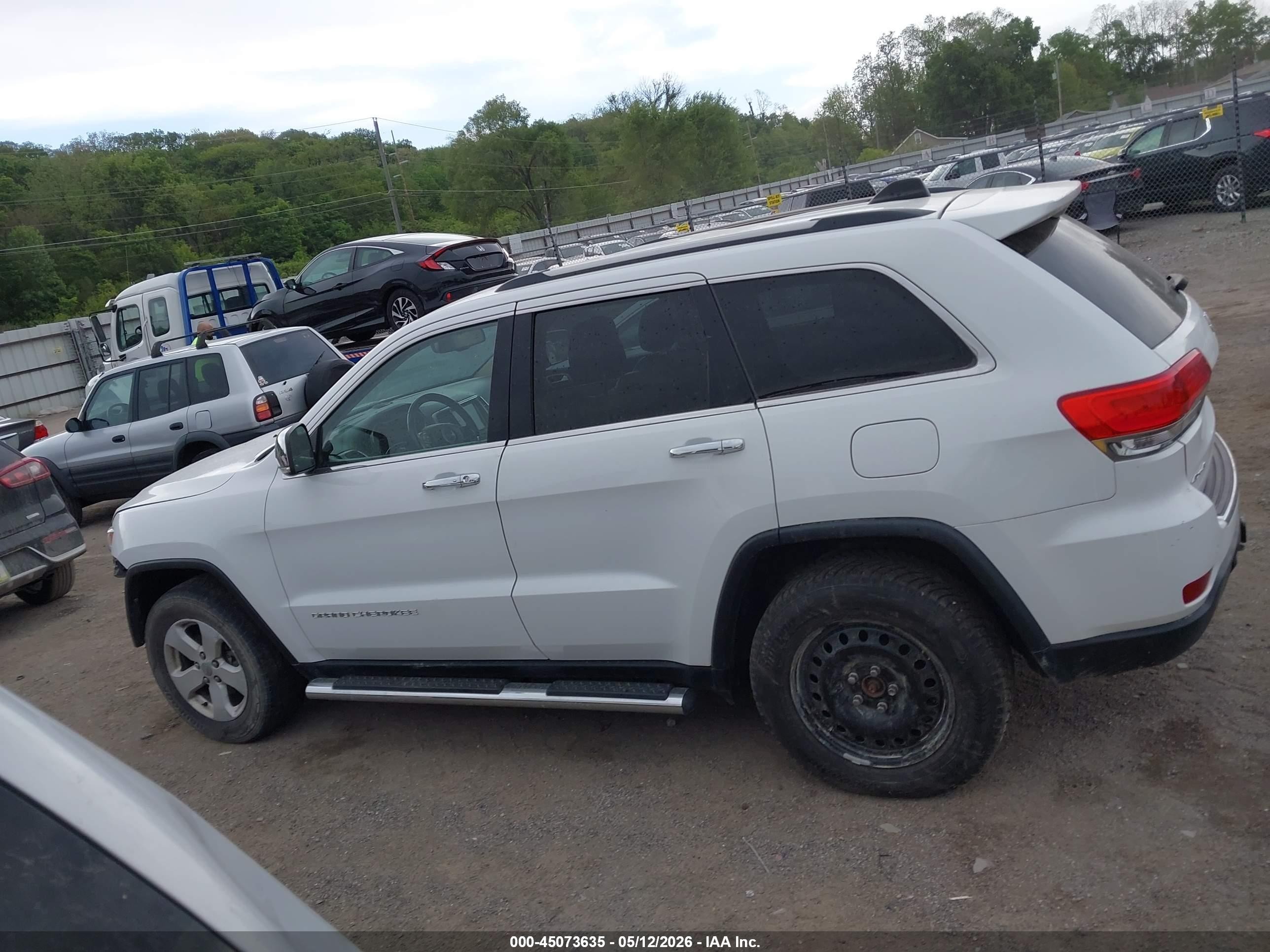 2014 Jeep Grand Cherokee Limited White vin: 1C4RJFBG5EC238627